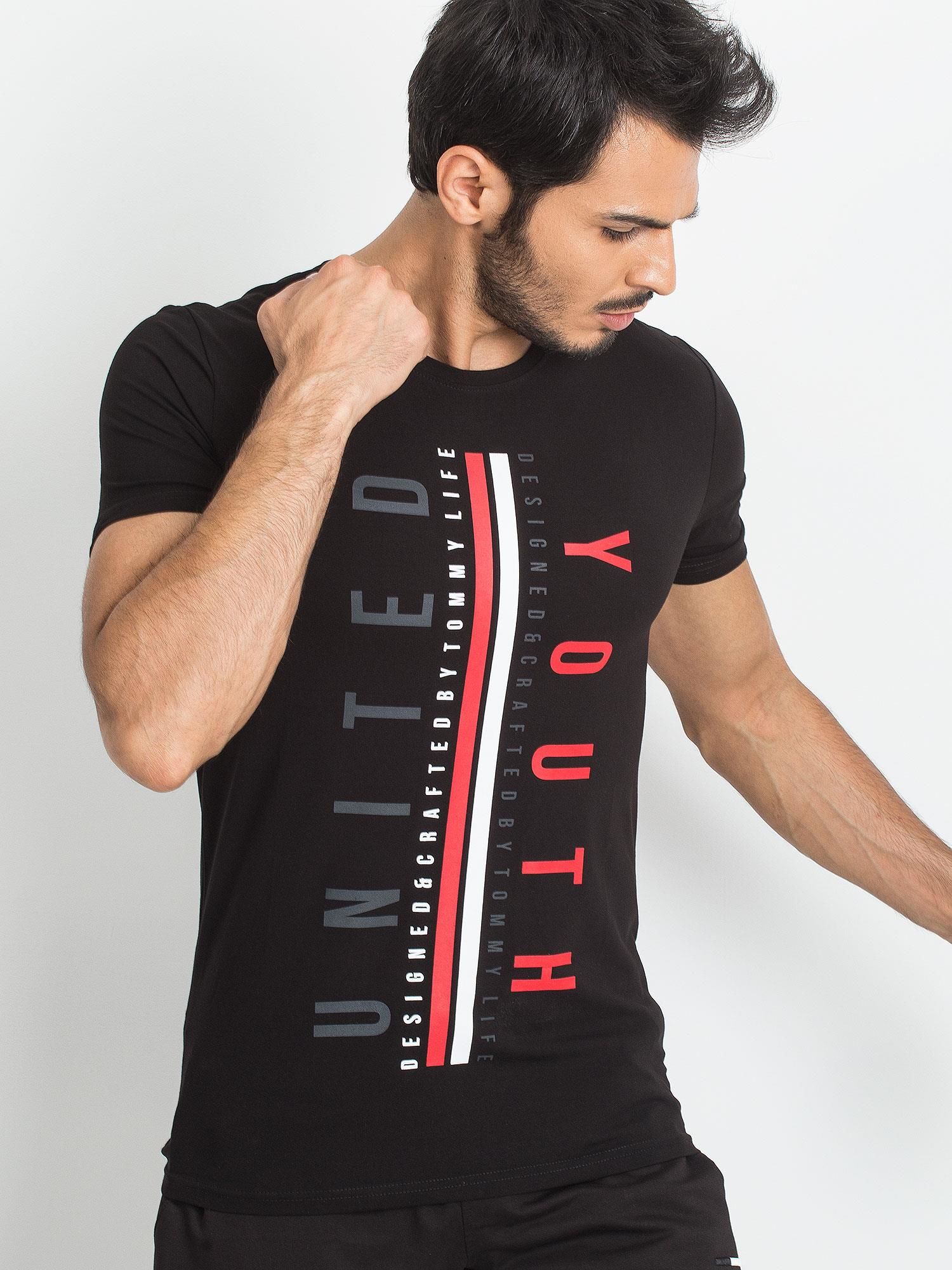 Men´s black TOMMY LIFE print t-shirt