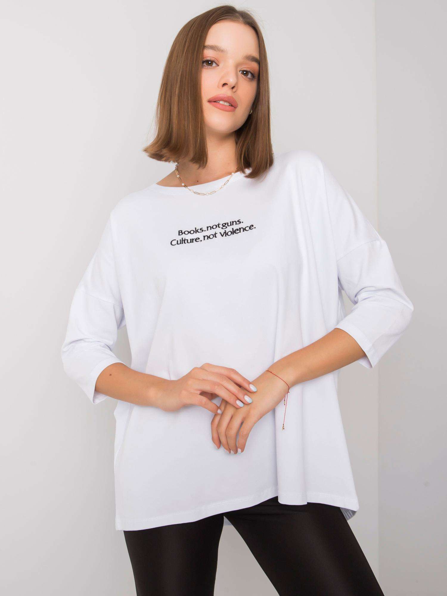 Lady's White Blouse With Inscription