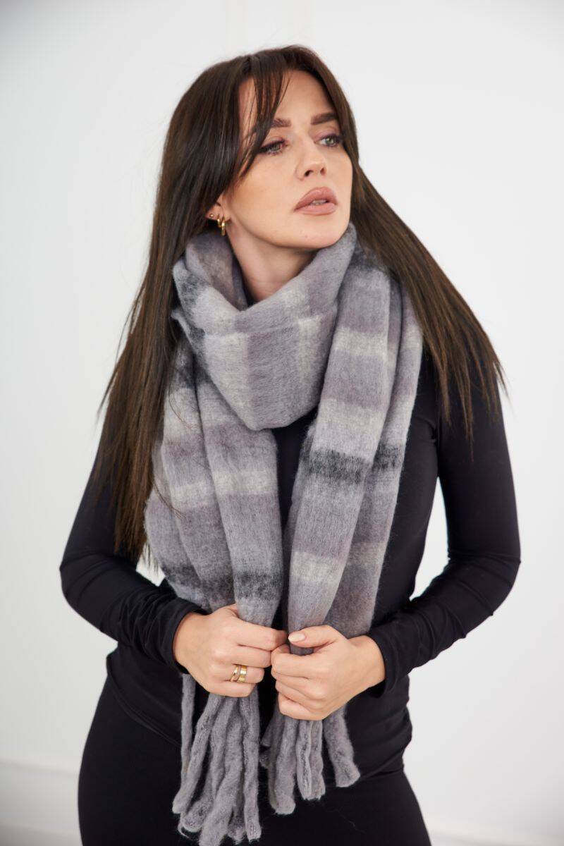 6071 Women's scarf grey + graphite
