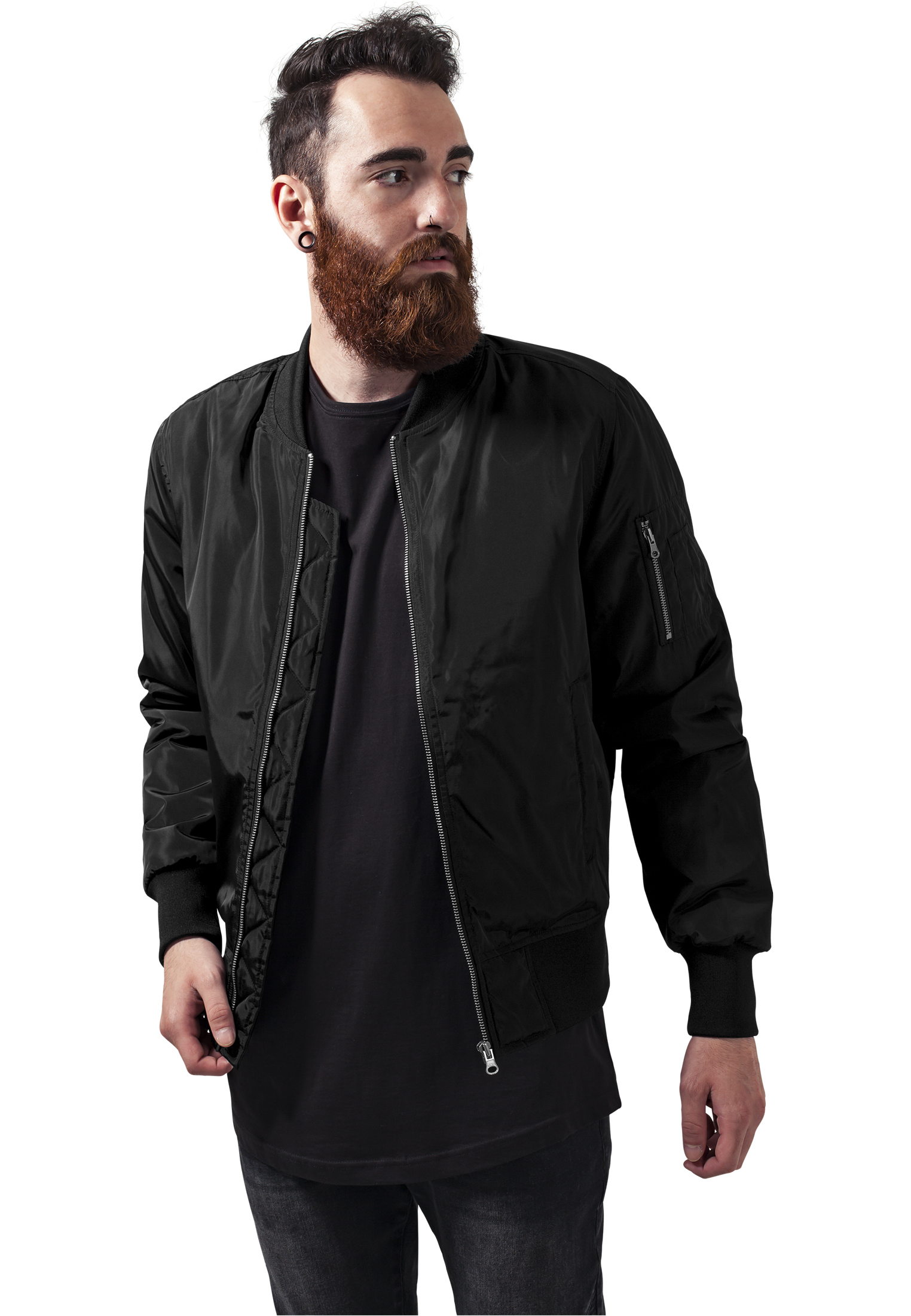 2-Tone Bomber Jacket blk/blk