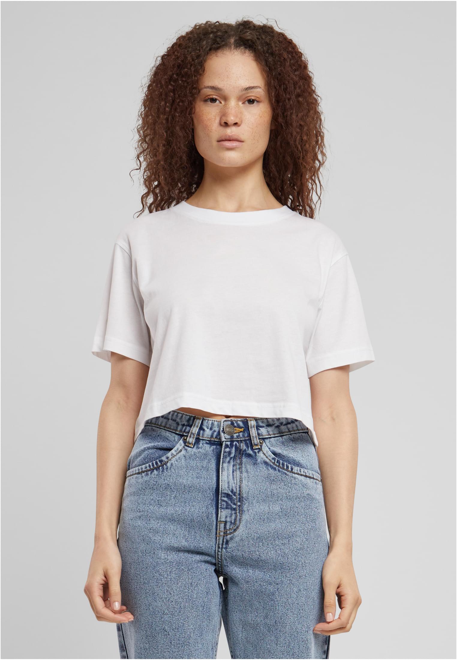 Women's short oversized T-shirt white