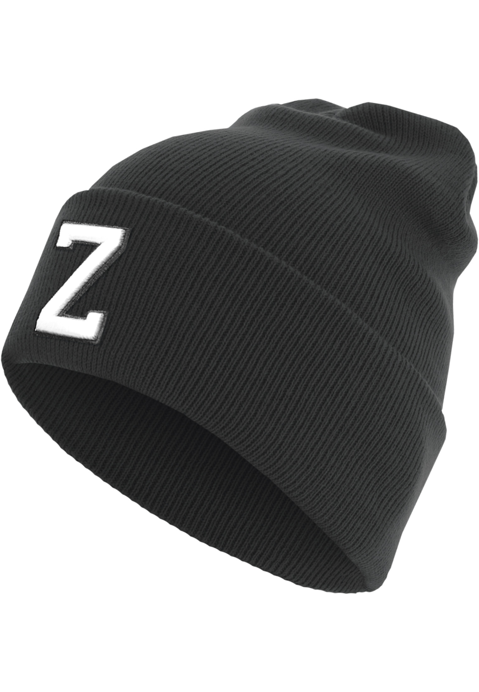 Knitted Hat With Letter Cuff Z