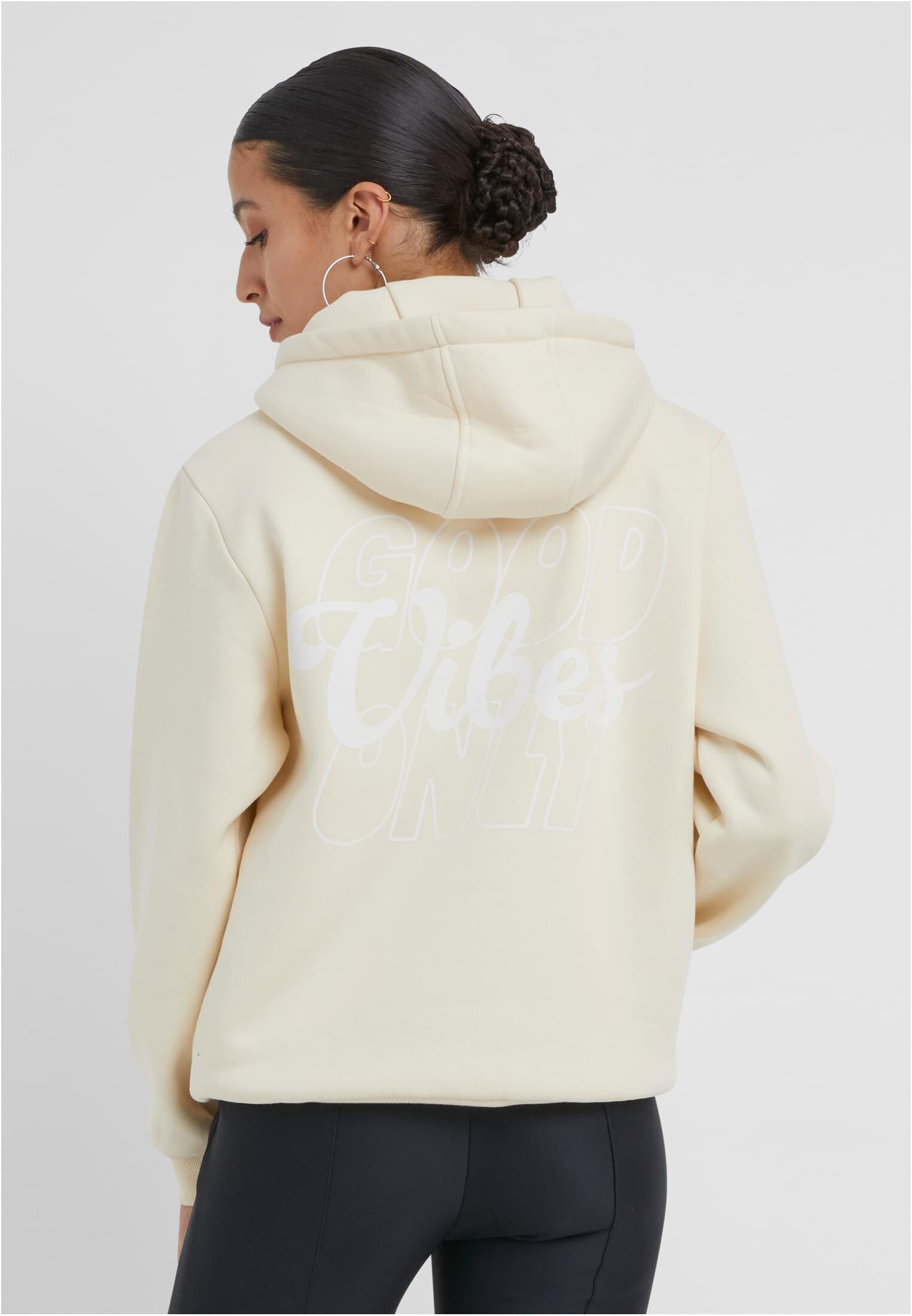 Women's sweatshirt Good Vibes Puff Print sand