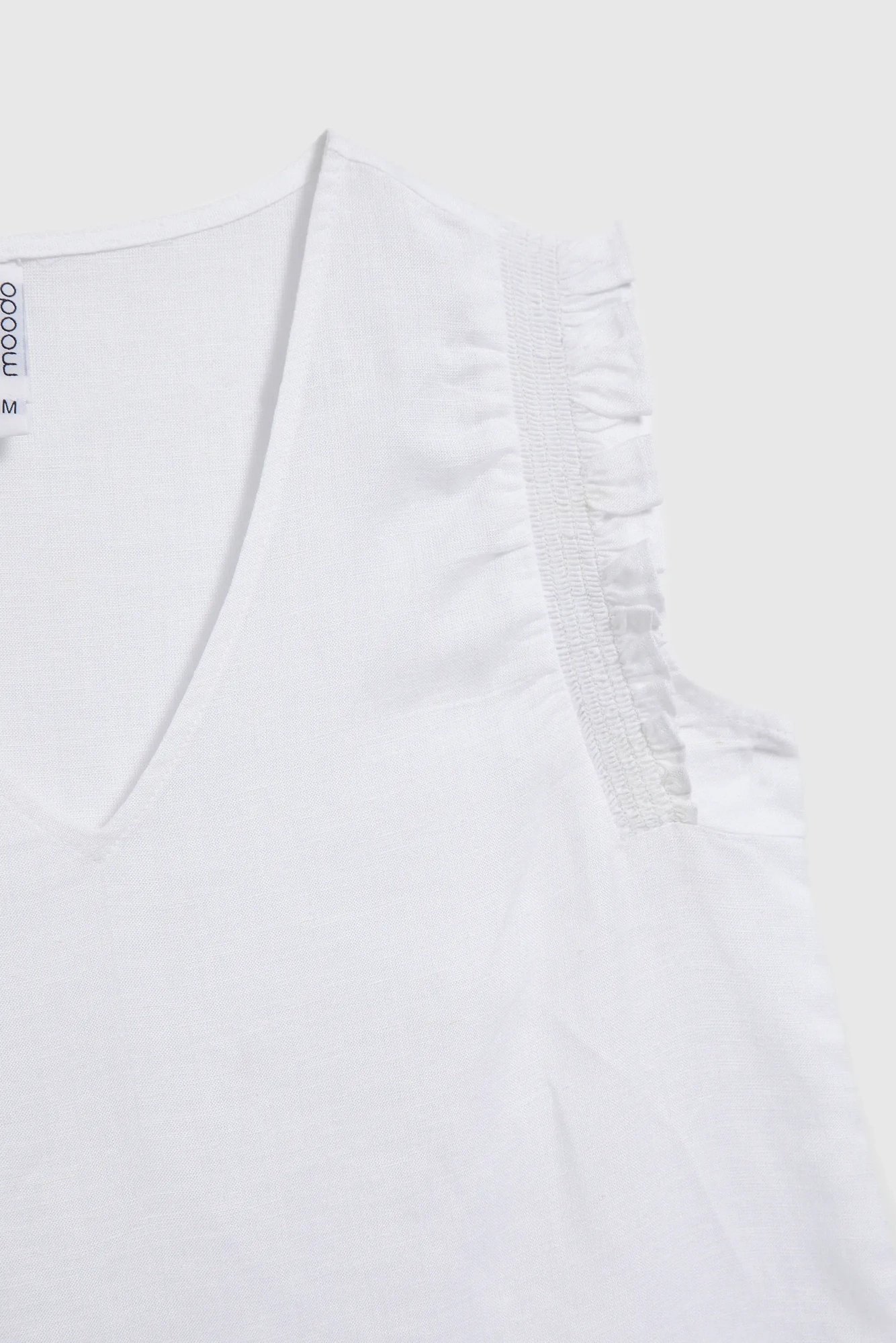 Women's tank top with ruffles MOODO - white