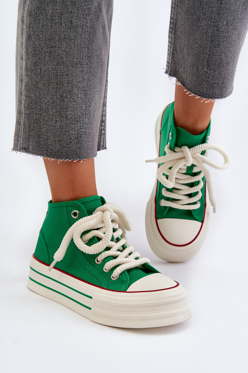 Women's Platform Sneakers Green Aineri