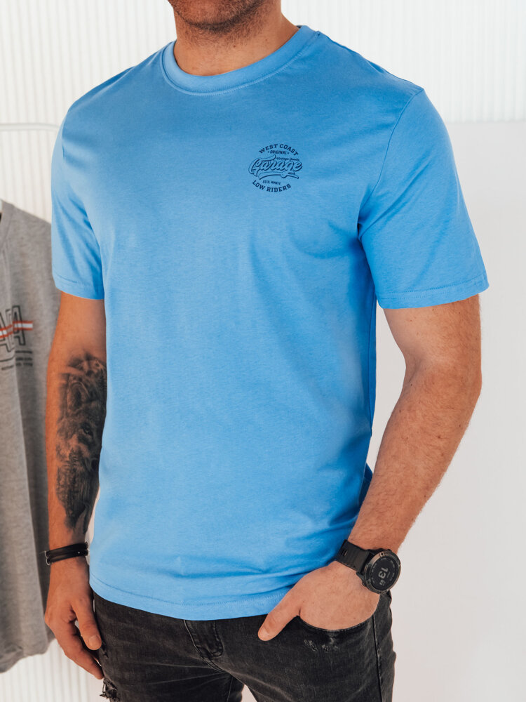 Men's T-shirt with print light blue Dstreet