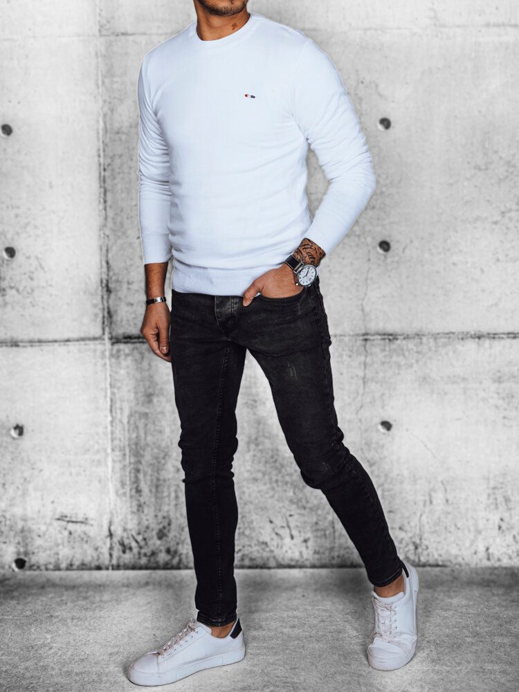 Men's Plain White Dstreet Sweater