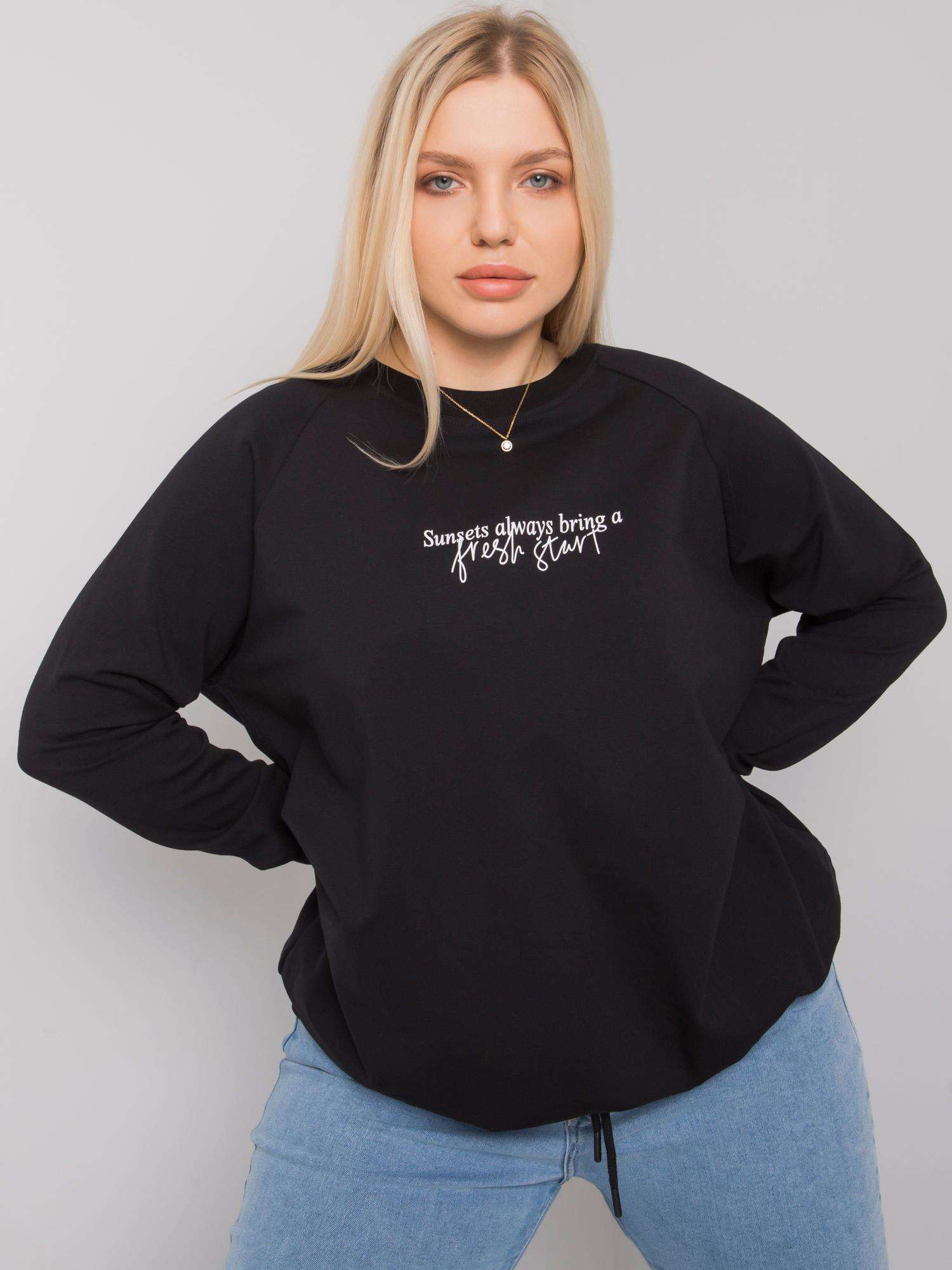 Women's Black Hoodie Of Larger Size