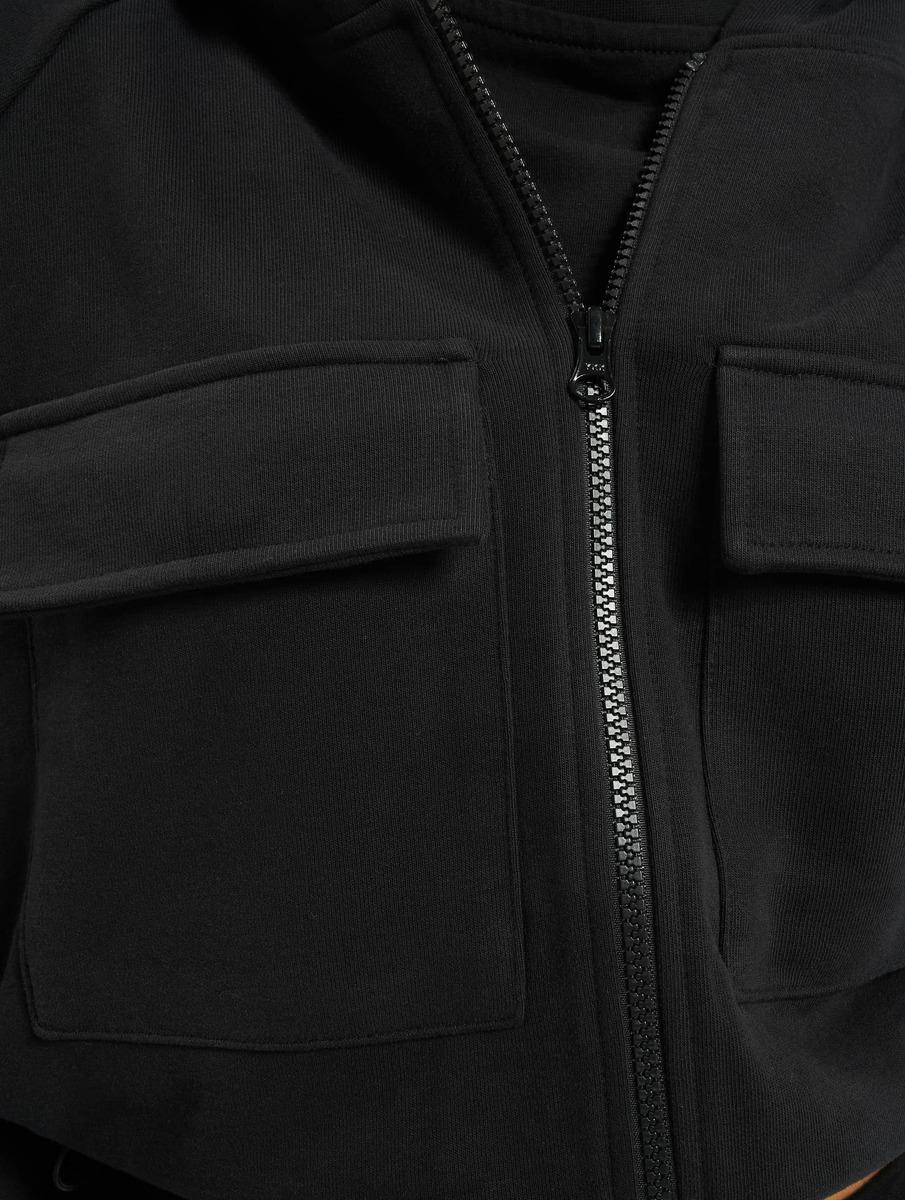 Zip Hoodie Jean în negru