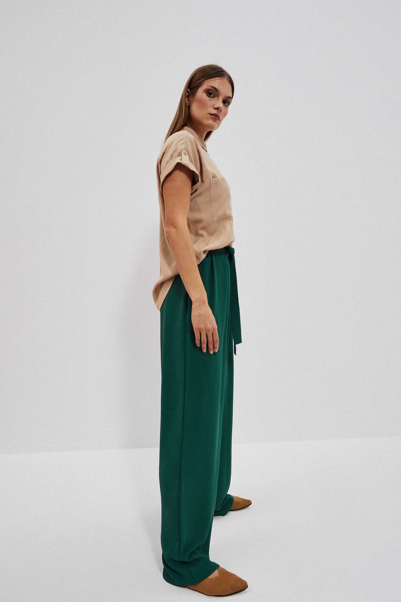 Marisse Women's Trousers L-Sp-4013 Palm Leaf