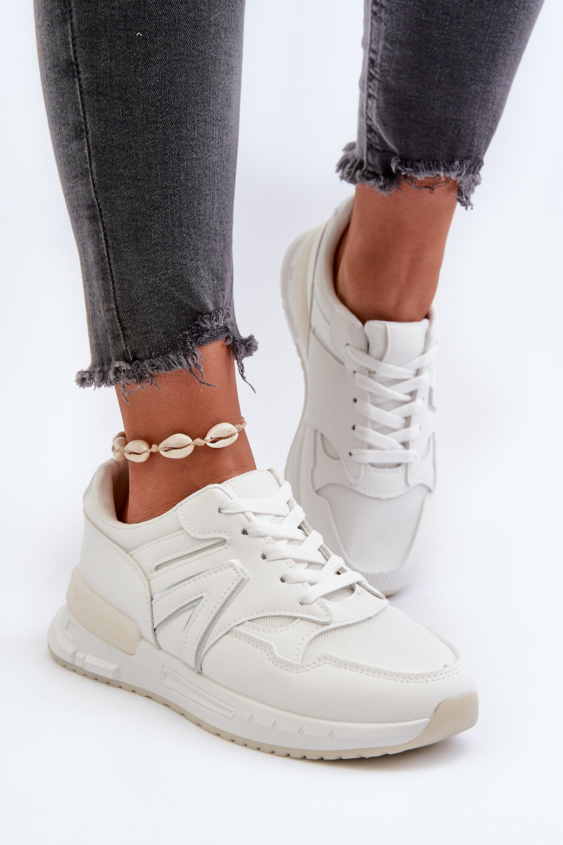 Women's sneakers made of white Vinelli eco leather