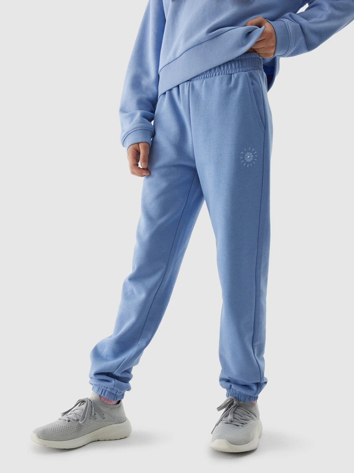 Girls&#039; jogger sweatpants 4F - denim