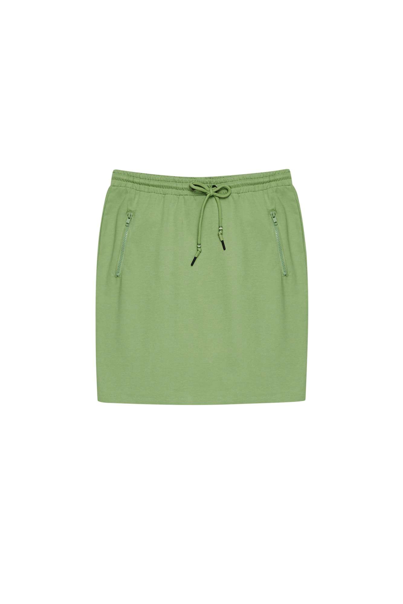 Plain skirt with pockets - green