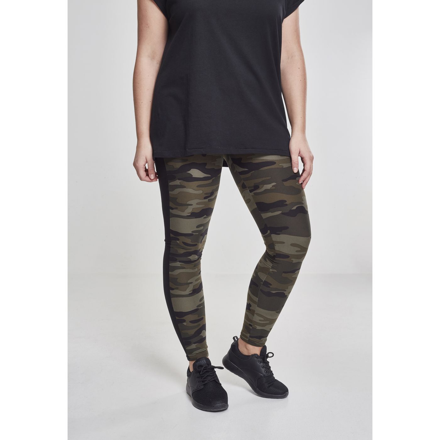 Women's Camo Leggings Stripe Woodcamo/blk