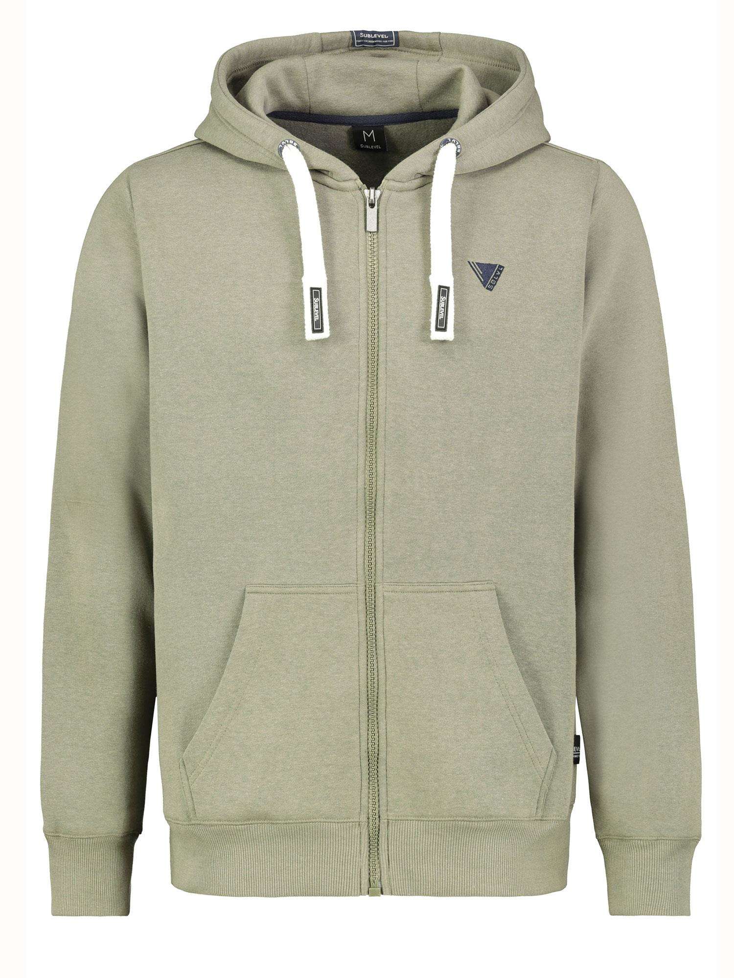 Khaki men's sweatshirt with sweatshirt SUBLEVEL