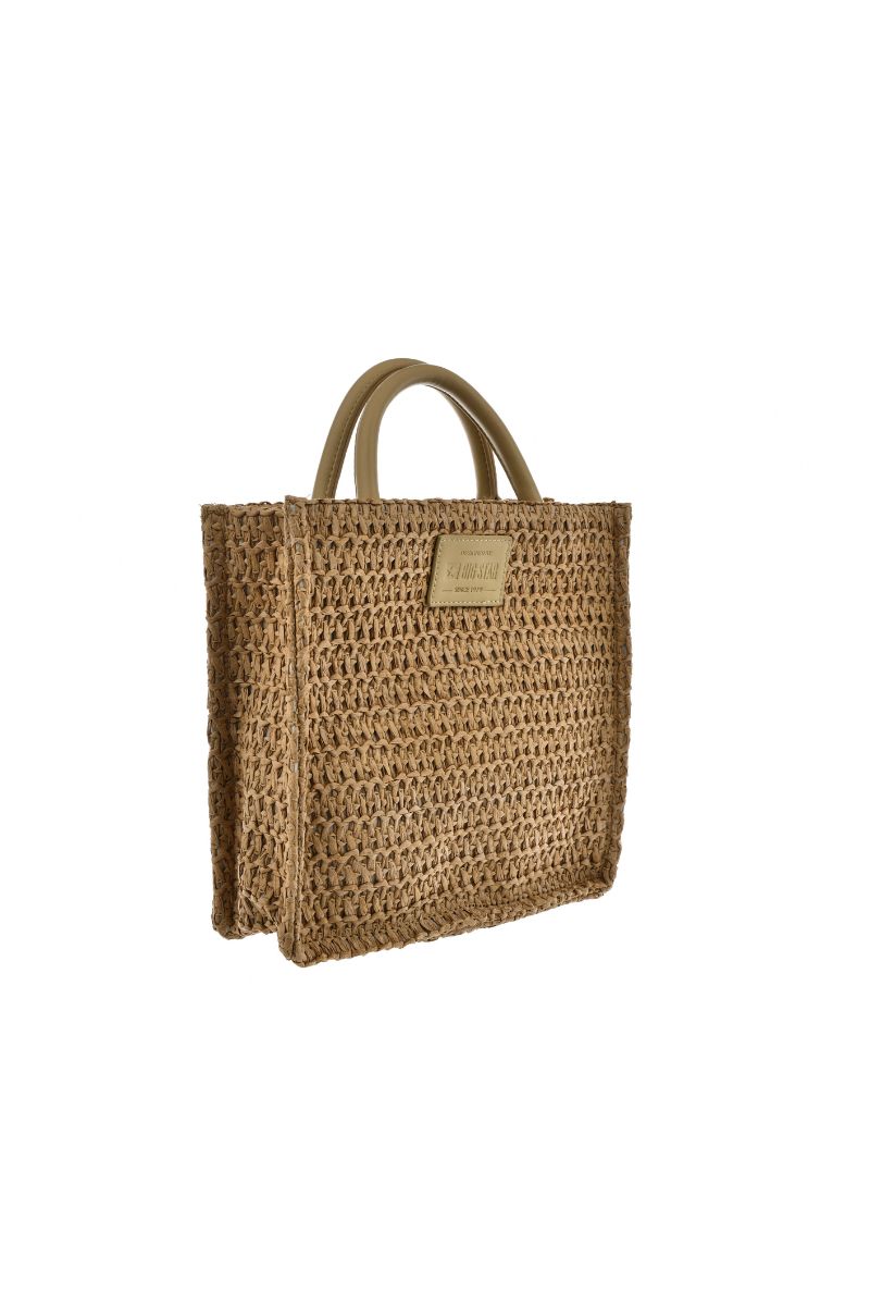 Big star knitted handbag beige
