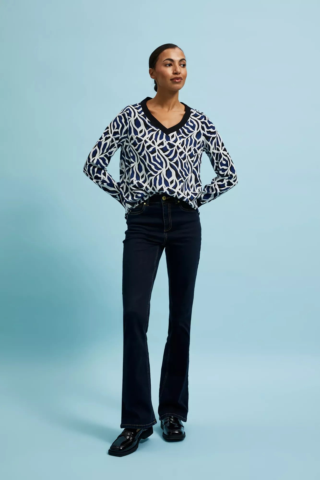 Navy blue women's blouse