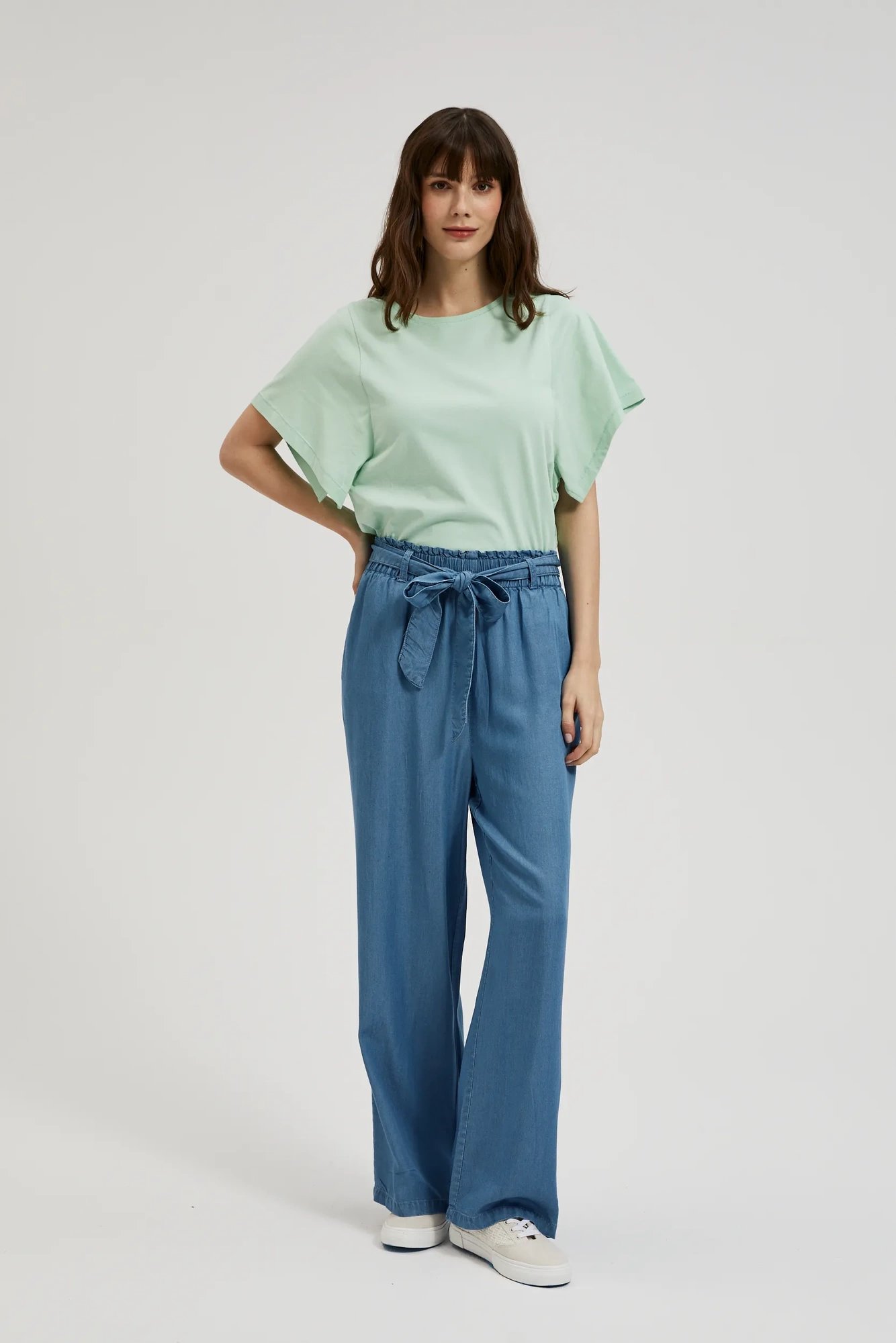 Women's blouse MOODO with wide sleeves - mint