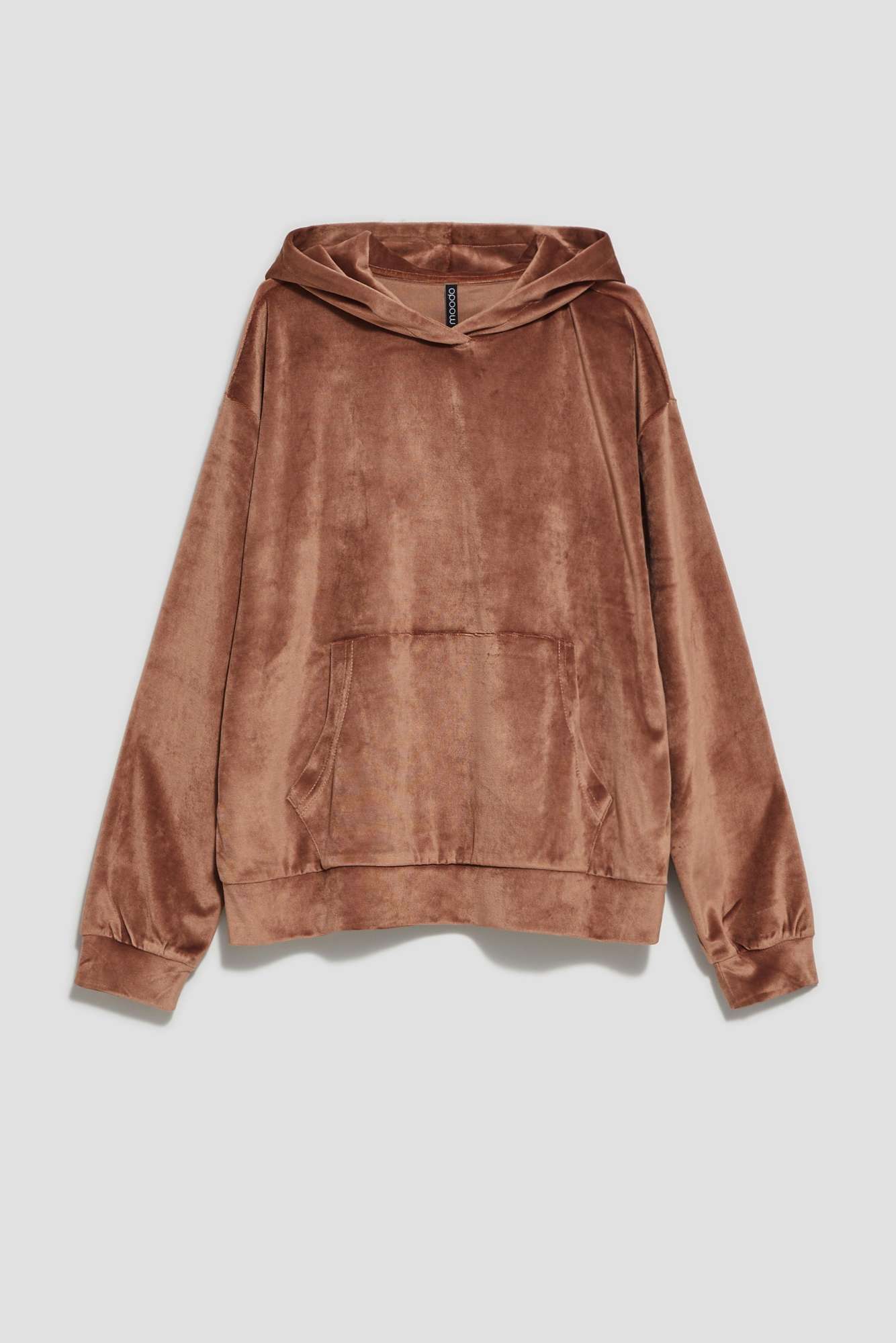 Velour hoodie - beige