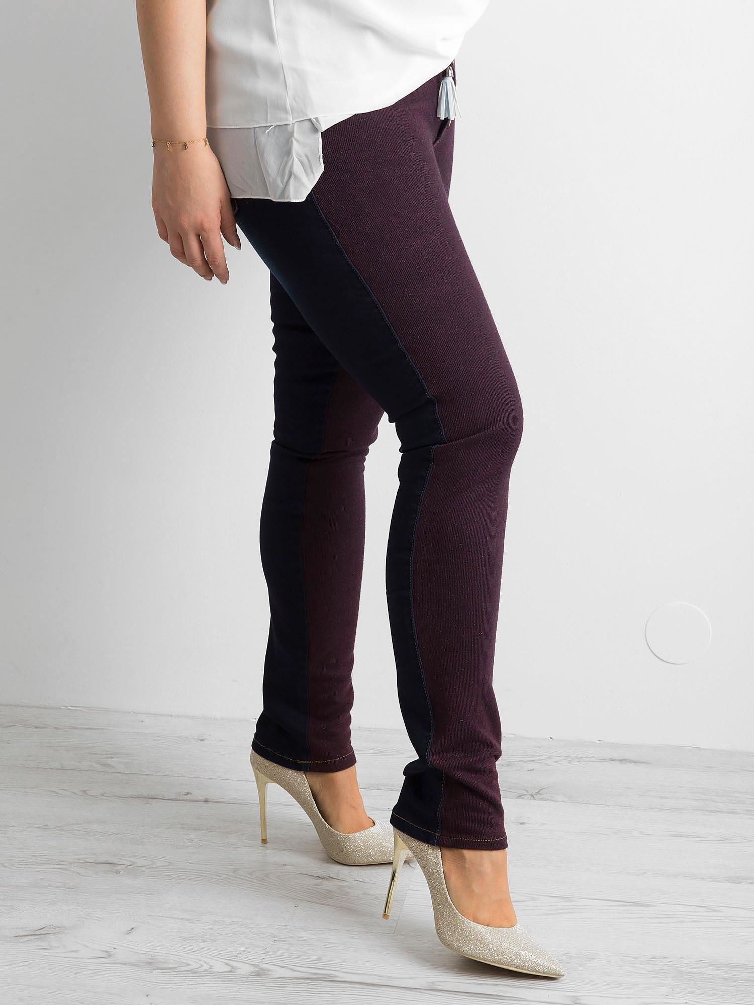 Blugi cu inserție tricotată, albastru închis PLUS SIZE