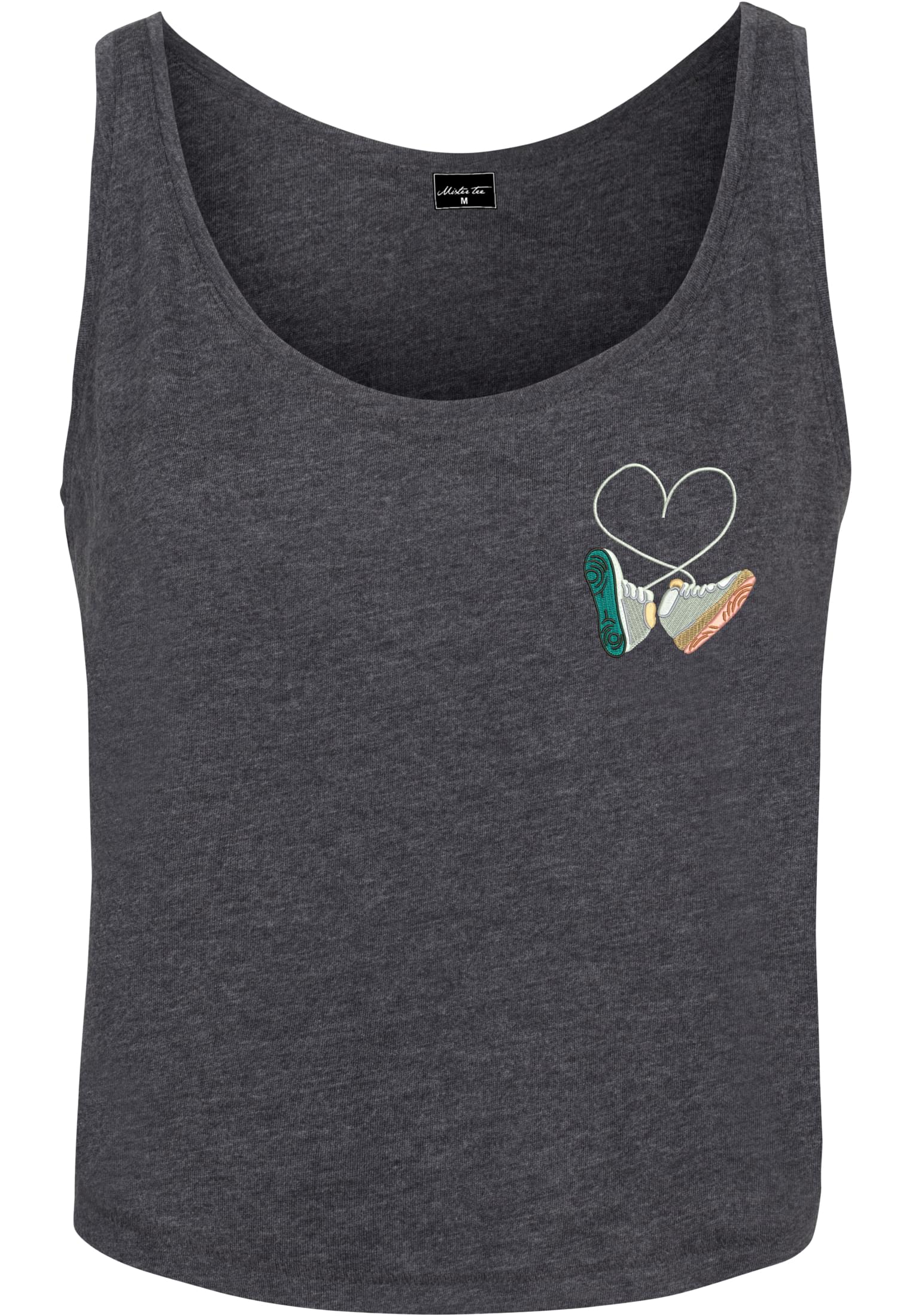 Ladies Kicks Love EMB Tank charcoal