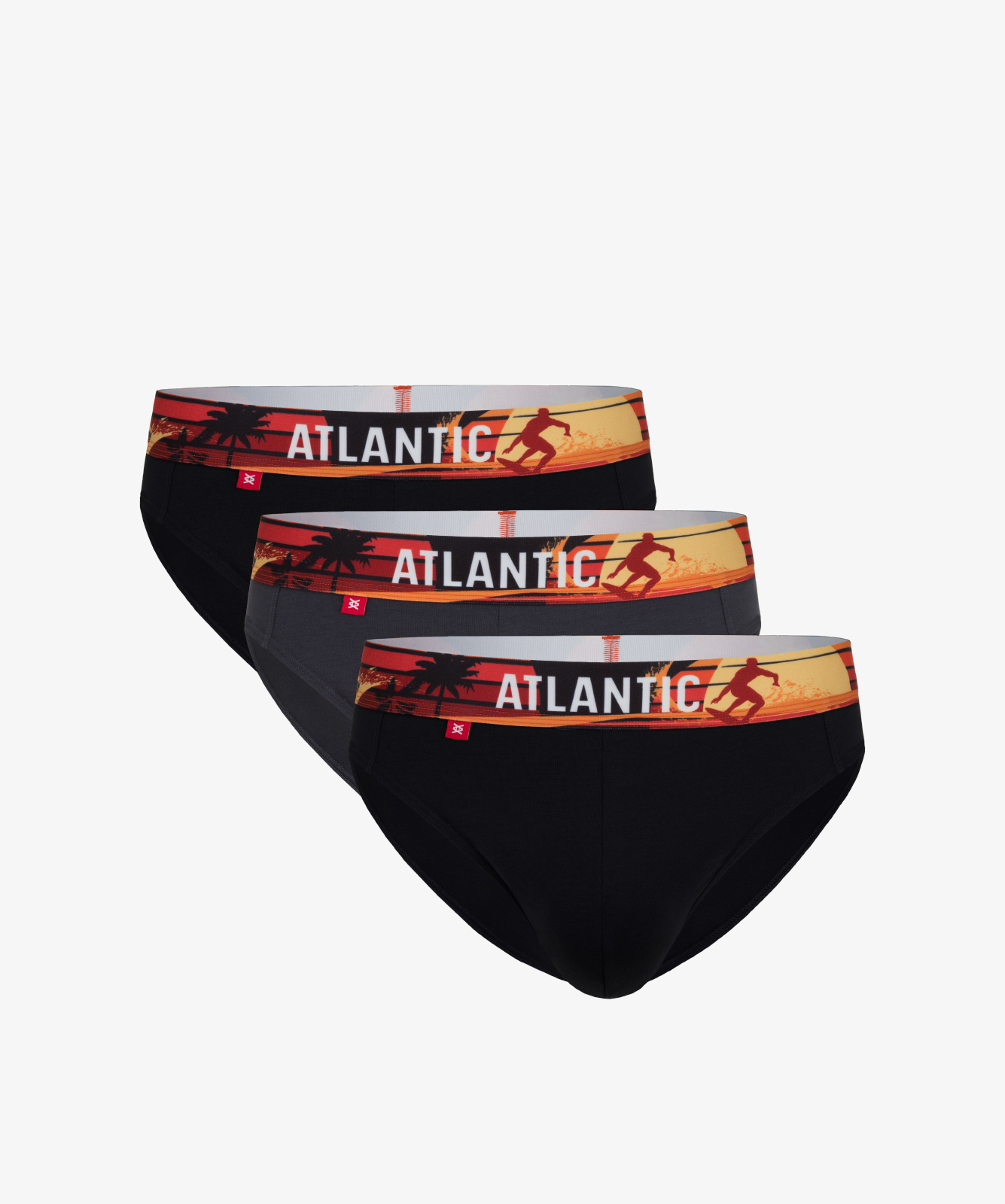 Men's Sports Briefs ATLANTIC 3Pack - Black/gray/black