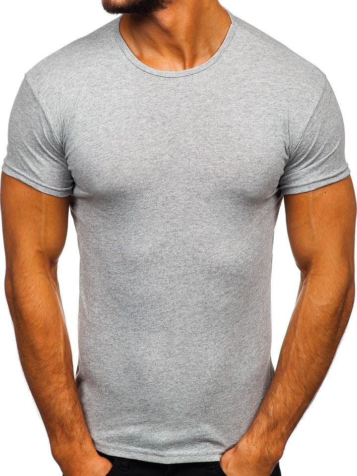 Men's T-shirt without print 0001 - grey,