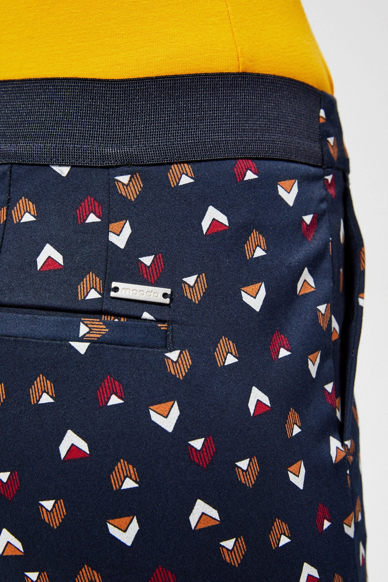 Pantaloni imprimati - bleumarin