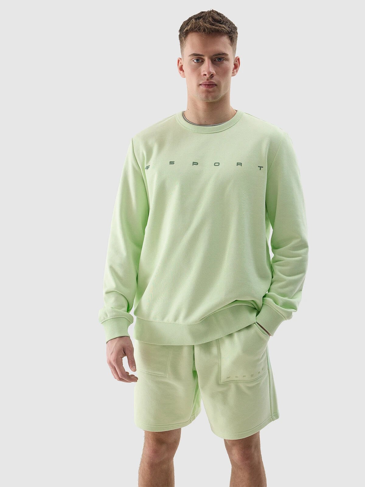 Men's Sweatshirt Without Fastening And Without Hood 4F - Green