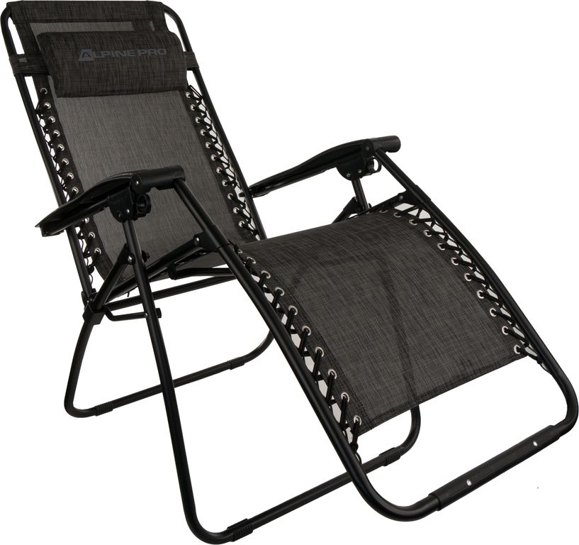 Folding Camping Chair-lounger ALPINE PRO SITE Dk.true Gray
