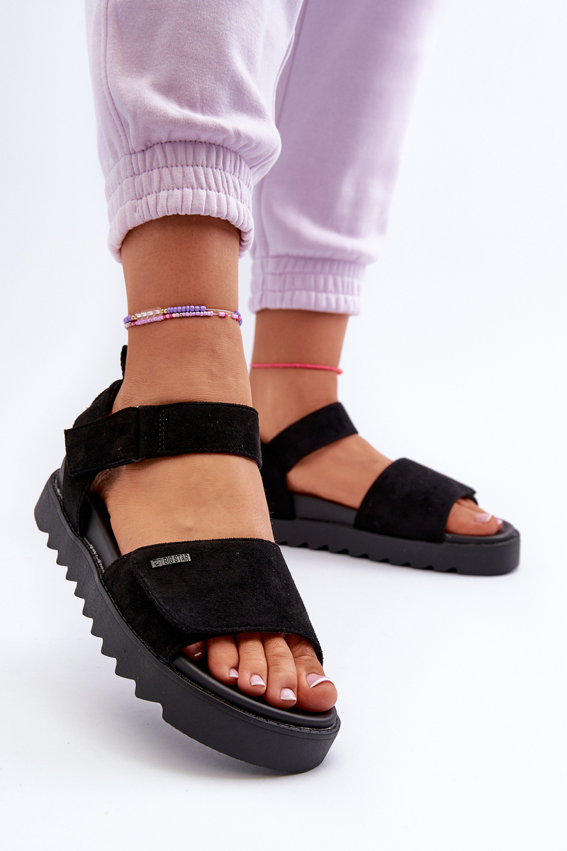 Women's suede platform sandals Big Star Black