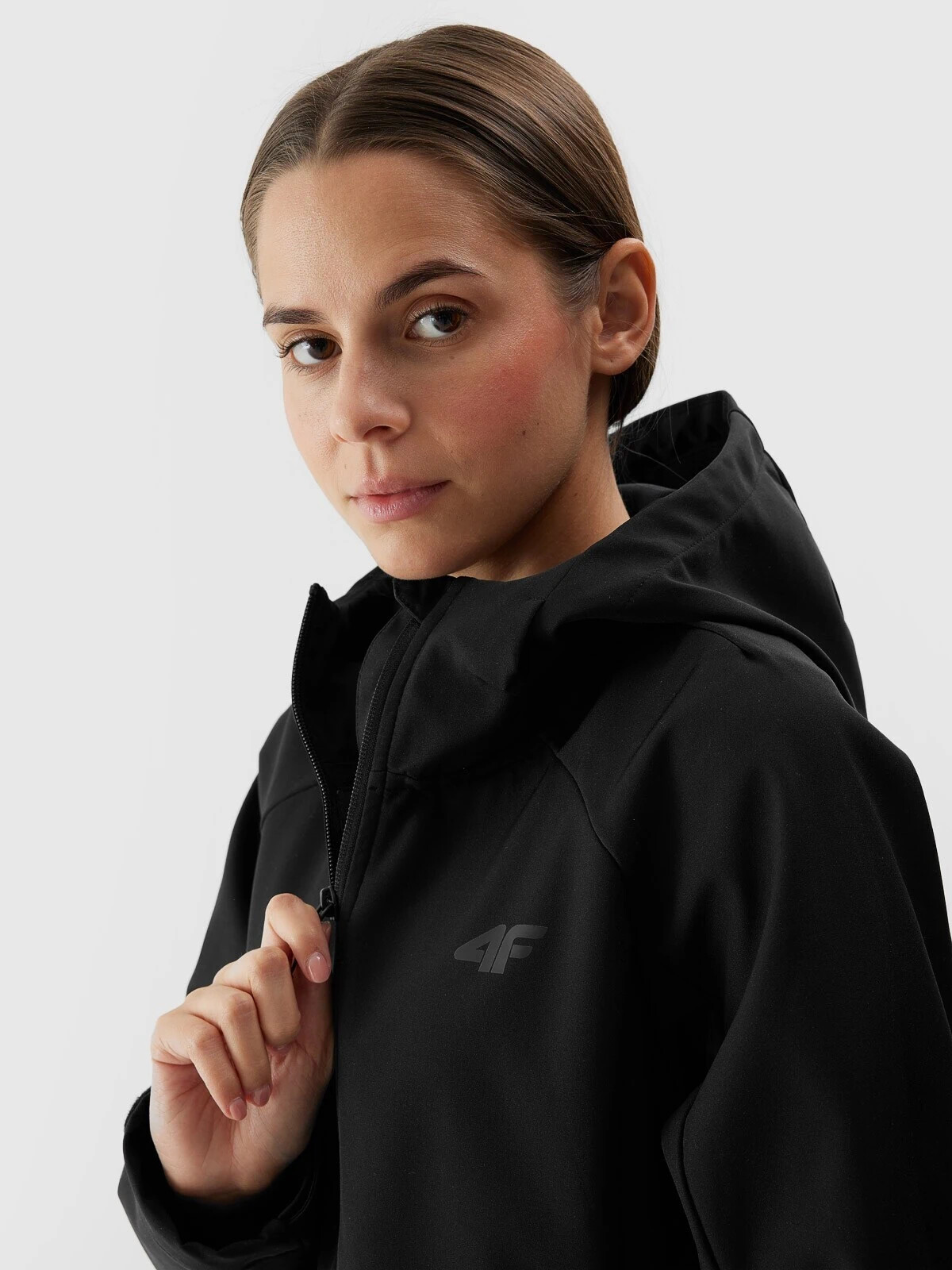 Women's Softshell Windproof Jacket 5000 4F Membrane - Black