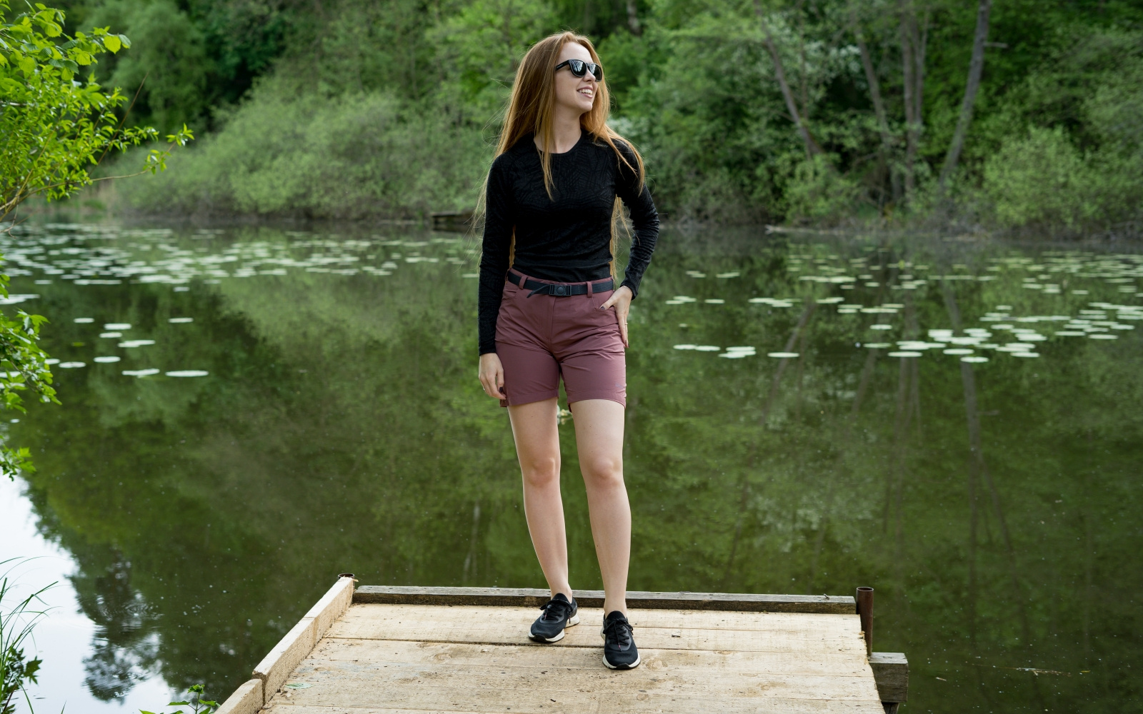 Women's shorts HUSKY Kimbi L tm. Burgundy