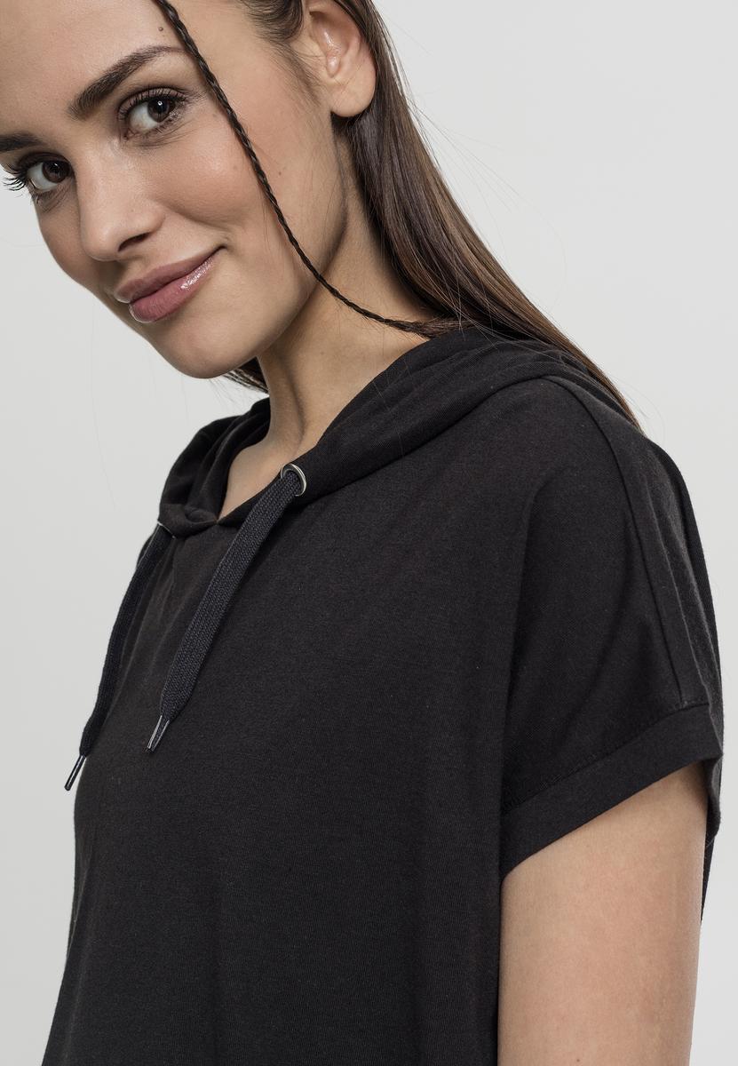 Women's sleeveless jersey with hood black