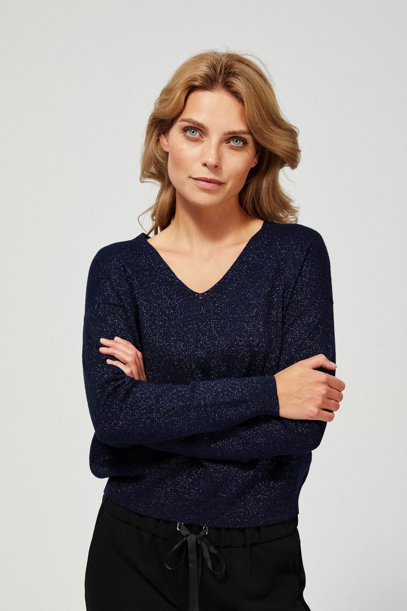 V-neck sweater - dark blue