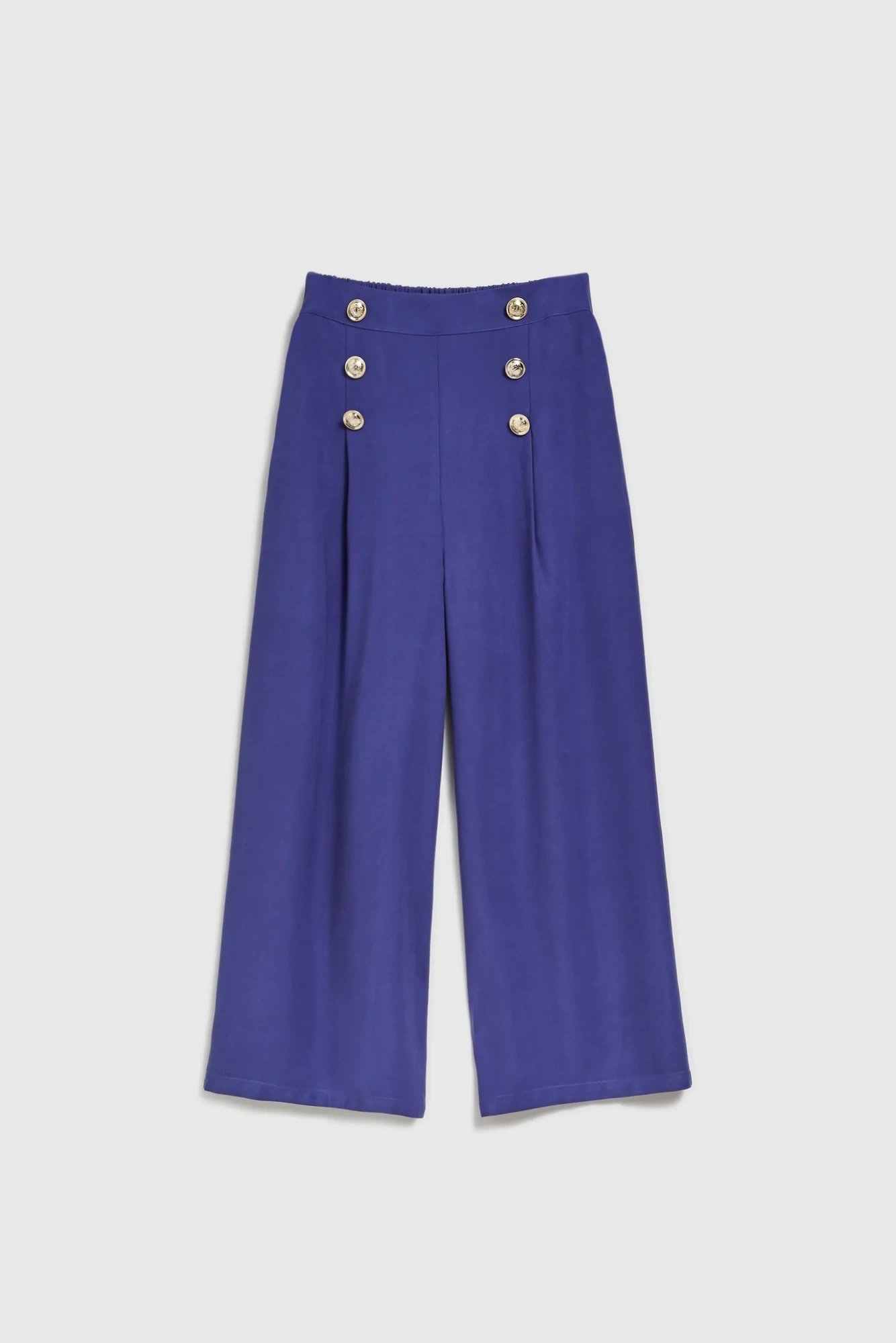 Women's trousers MOODO with decorative buttons - dark blue