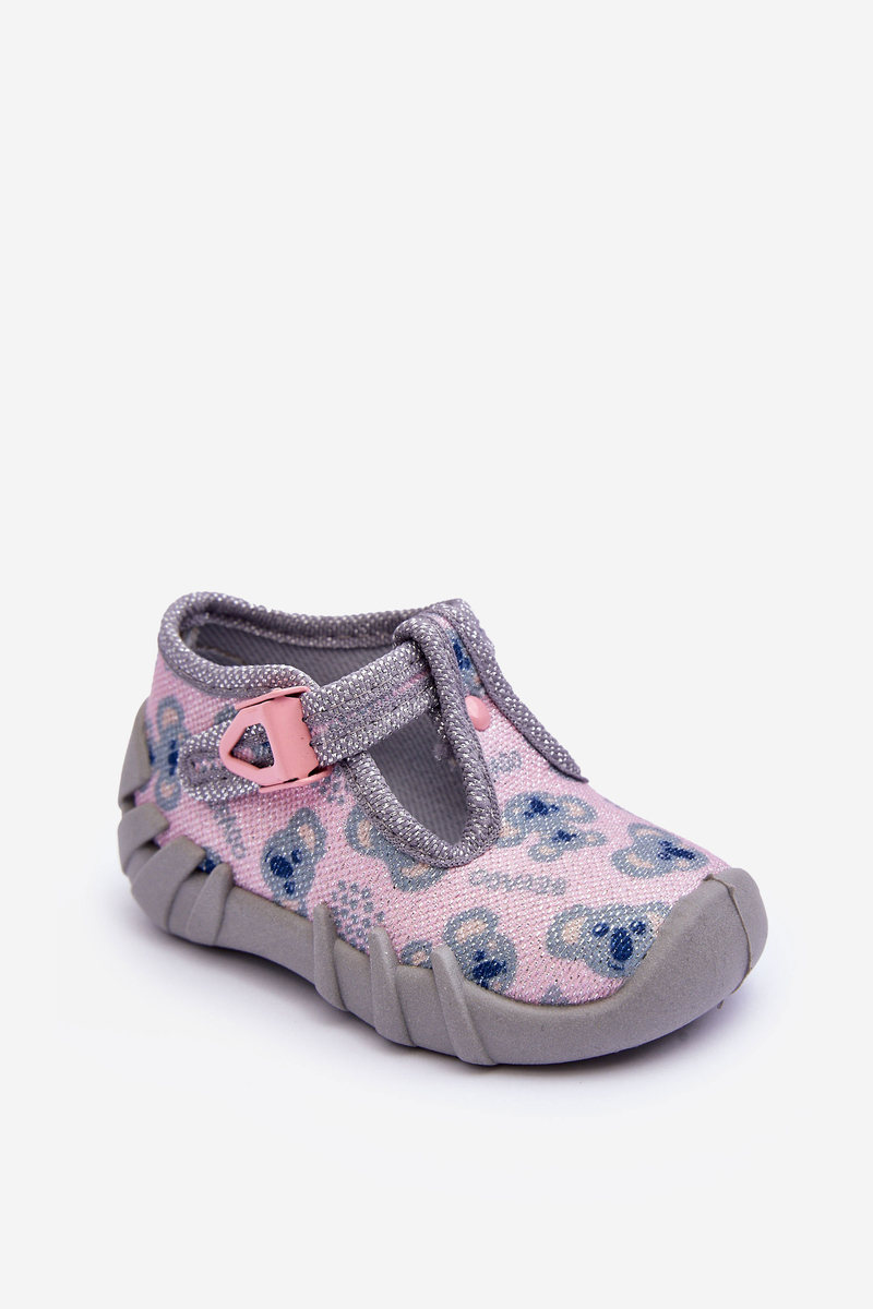 Befado 110P474 Shiny Slippers, Grey And Pink