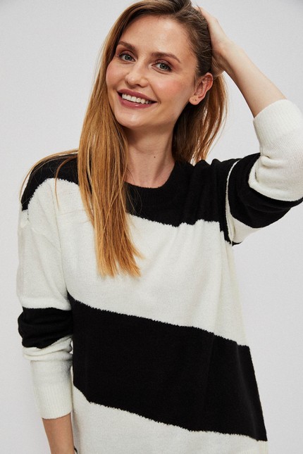 Sweater with diagonal stripes
