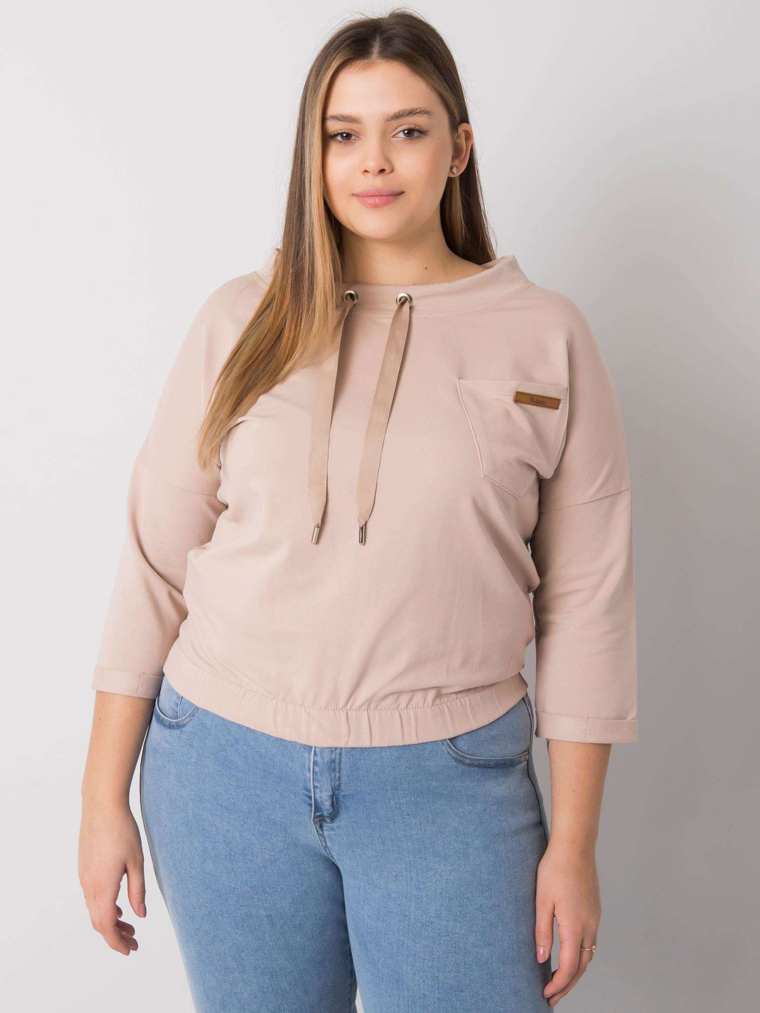 Light Beige Plus Size Hoodless Pasadena Hoodie