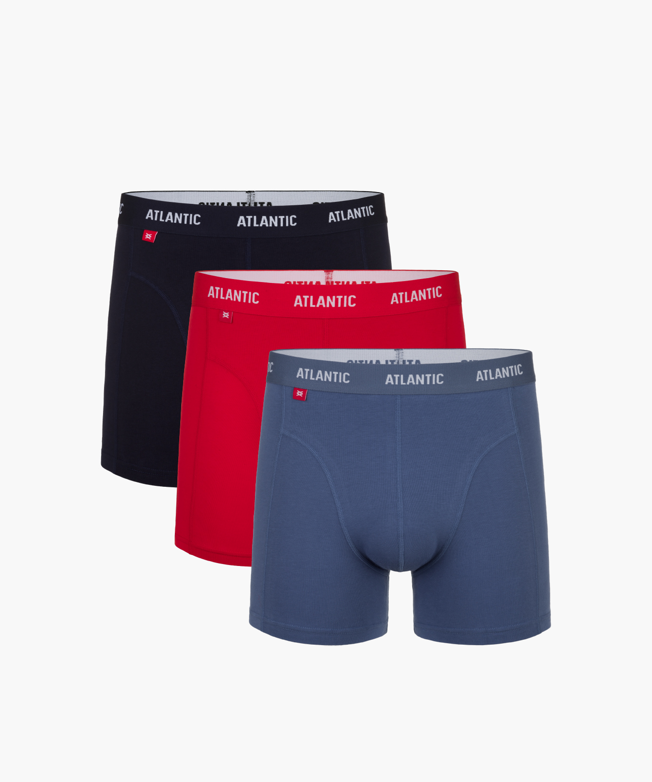 Levně Pánské boxerky ATLANTIC Comfort 3Pack - tmavě modré/modré/červené