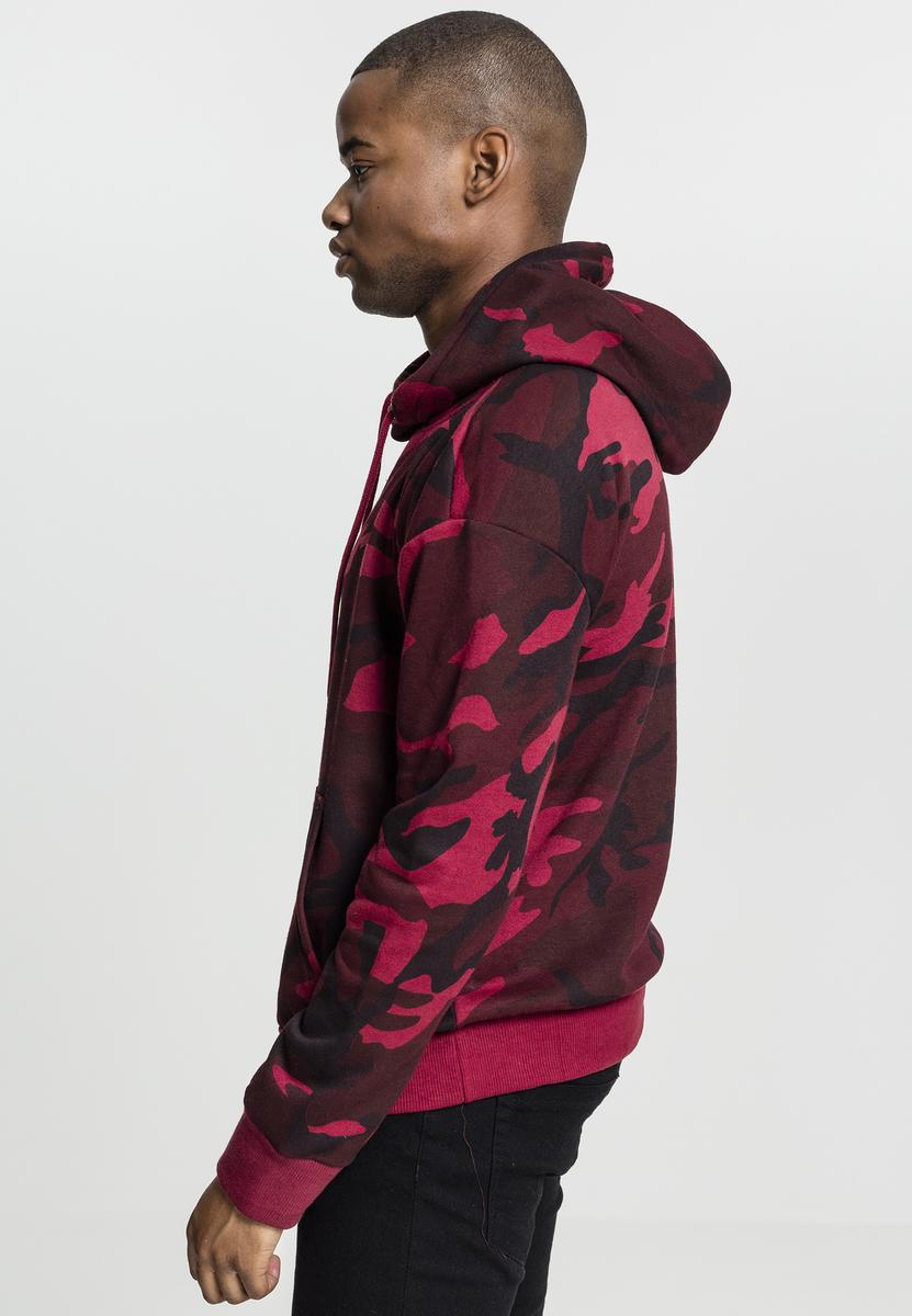 High Neck Camo Hoody Burgundy Camo