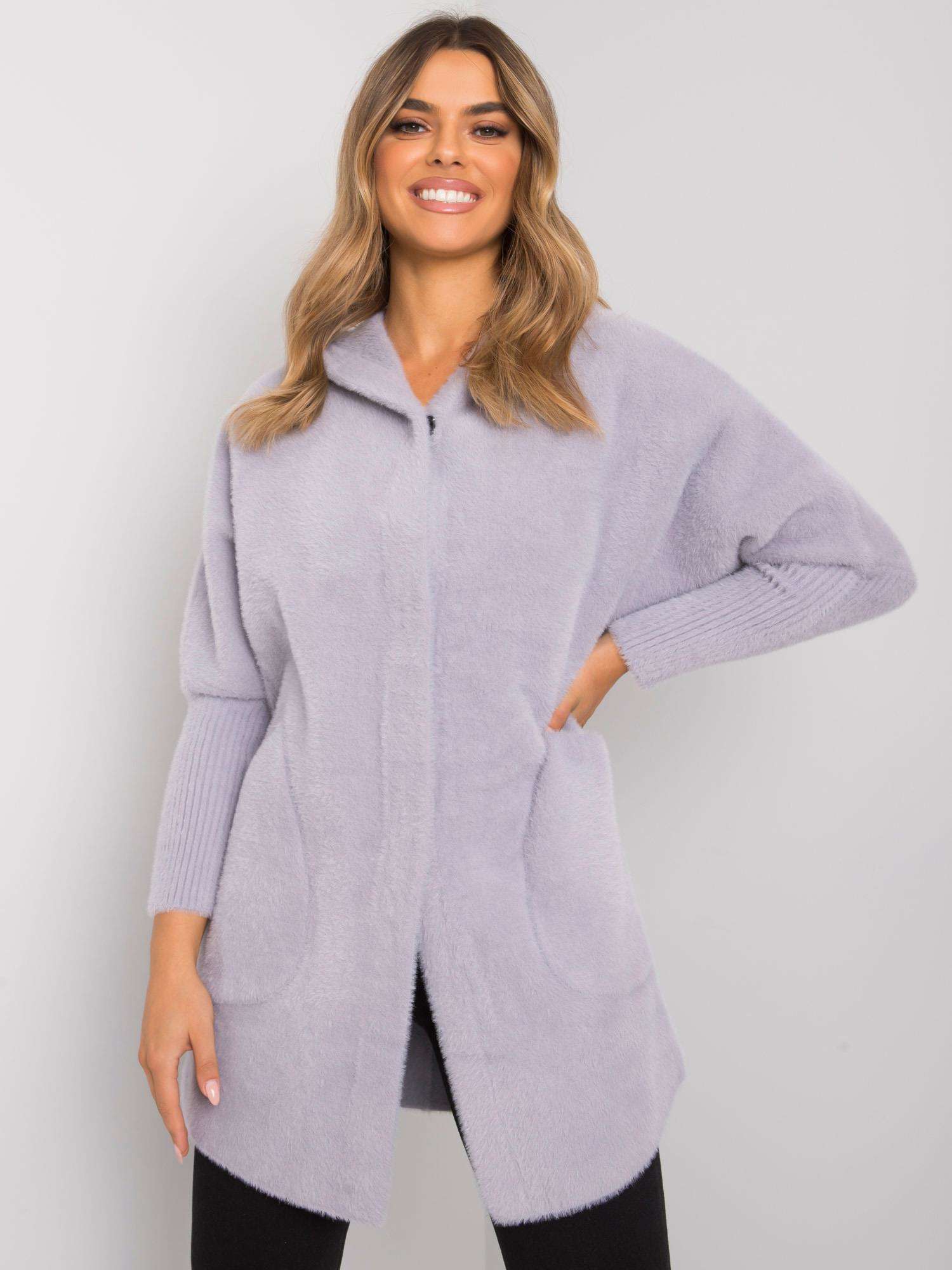Light grey alpaca coat with hood