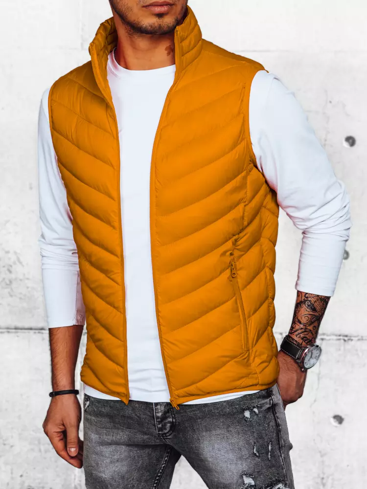 Men's Yellow Quilted Vest Dstreet