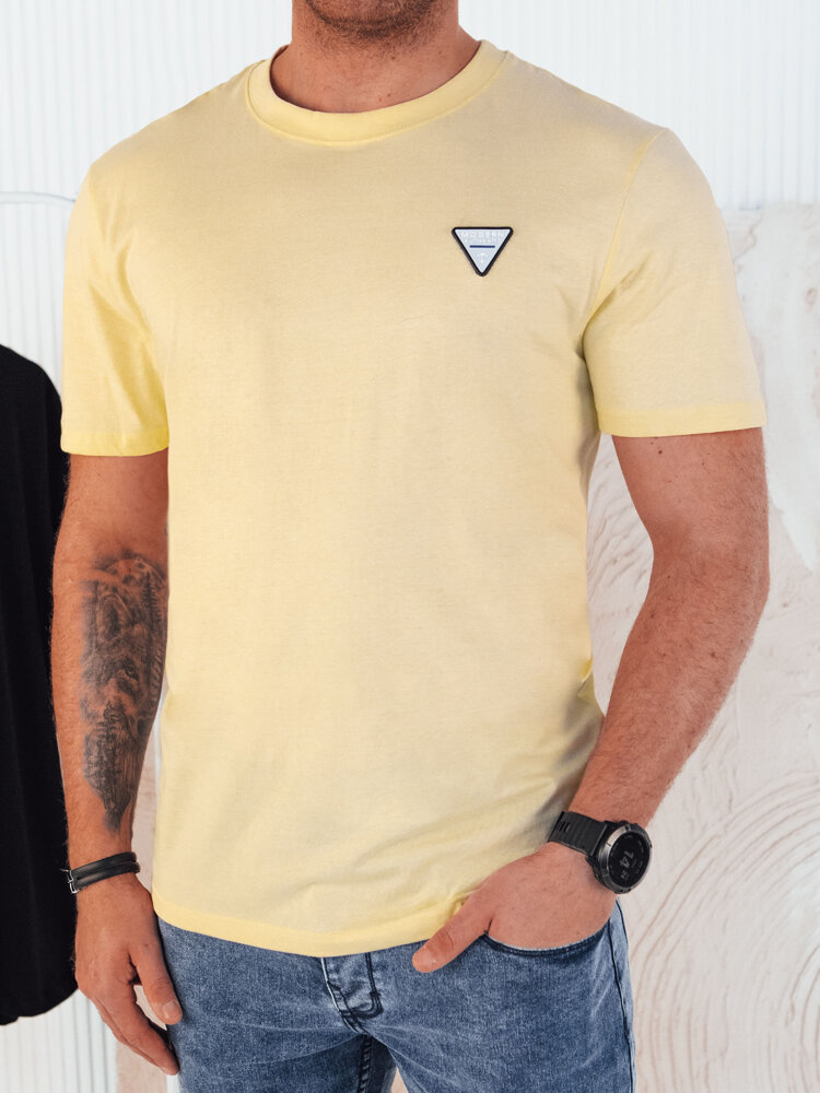 Levně Základní pánské žluté tričko Dstreet