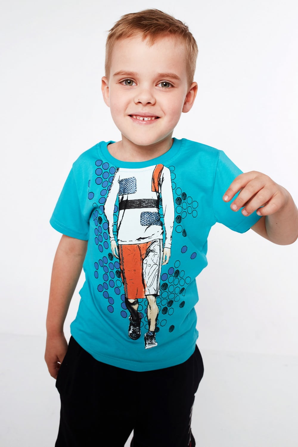 Boys' T-shirt with mint application