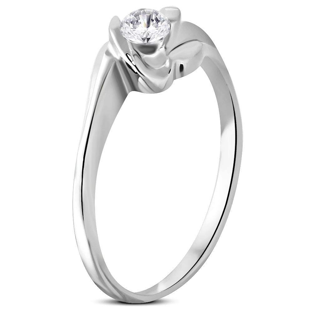 Engagement ring surgical steel CZ shine