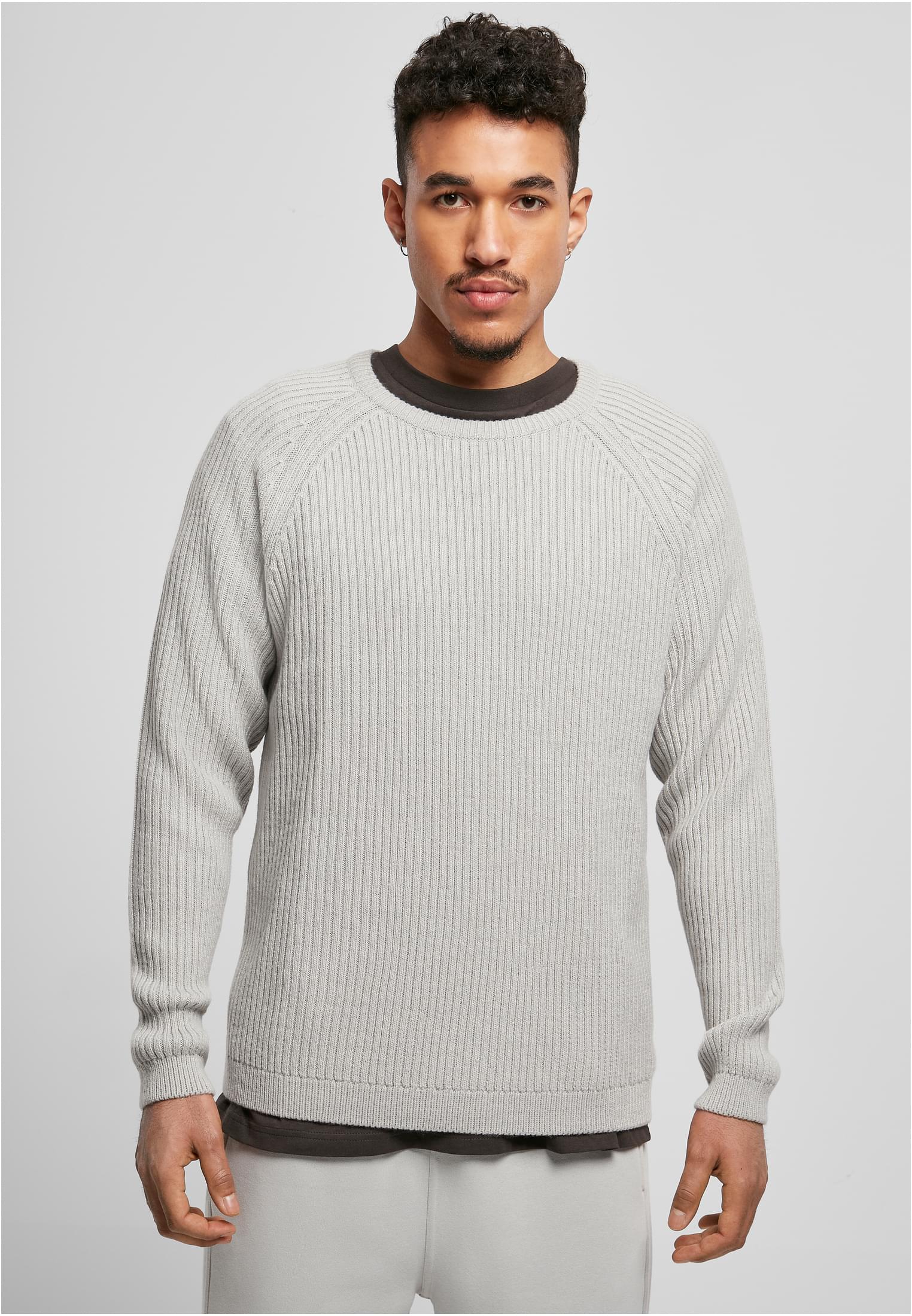 Ribbed Raglan Sweater Light Asphalt