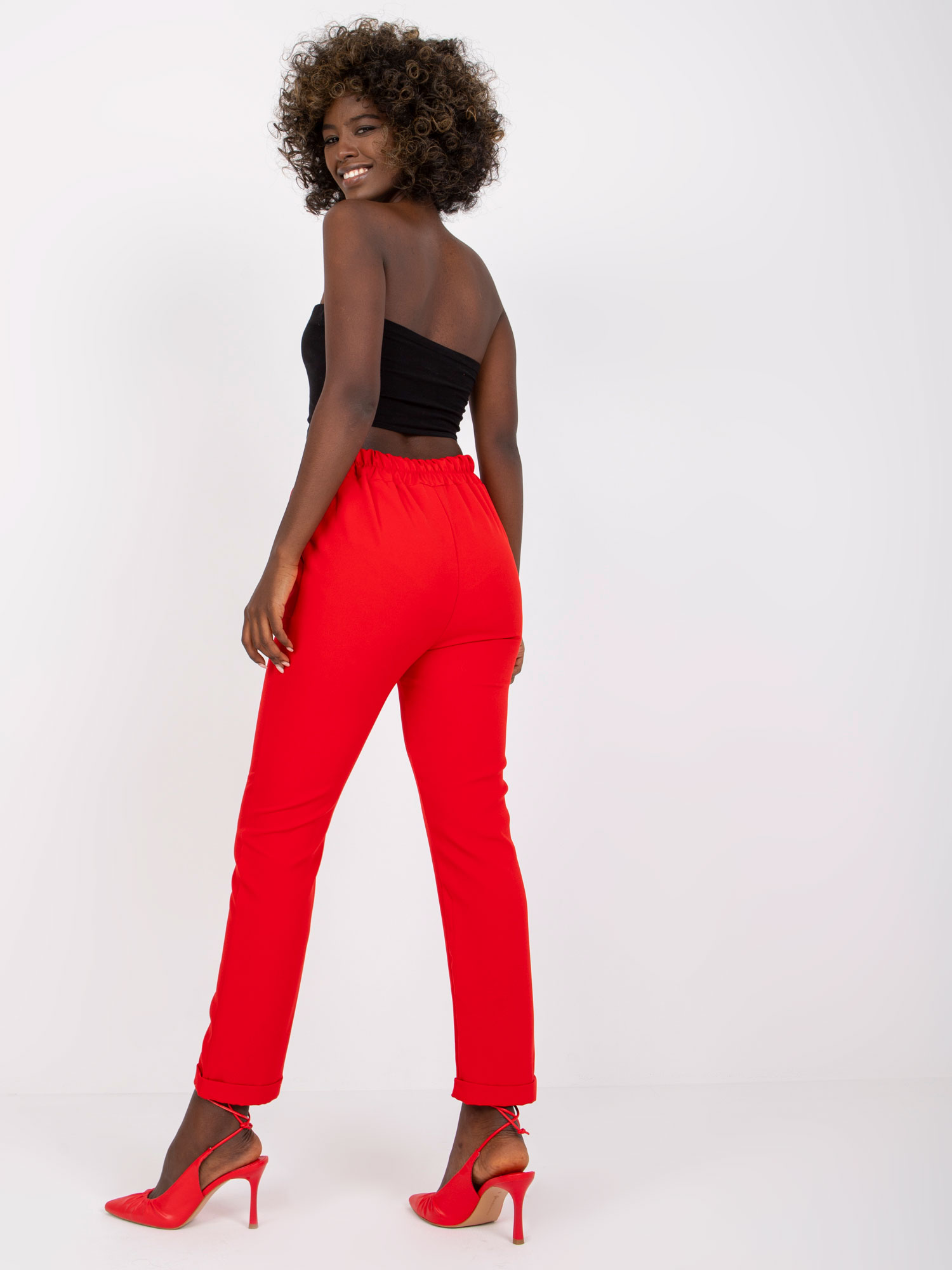 Pantaloni rosii clasici Hidalgo pentru femei