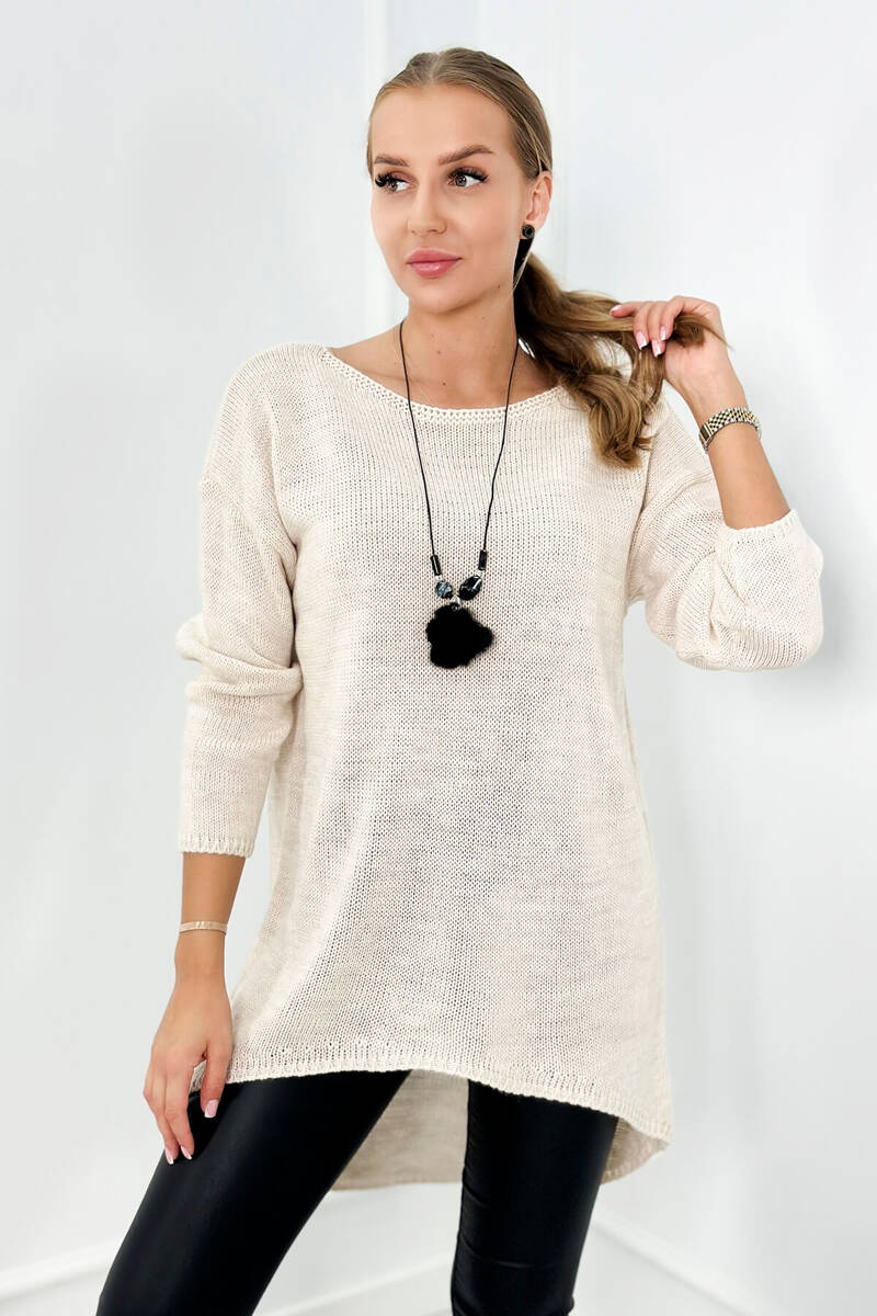 Sweater With Necklace Light Beige