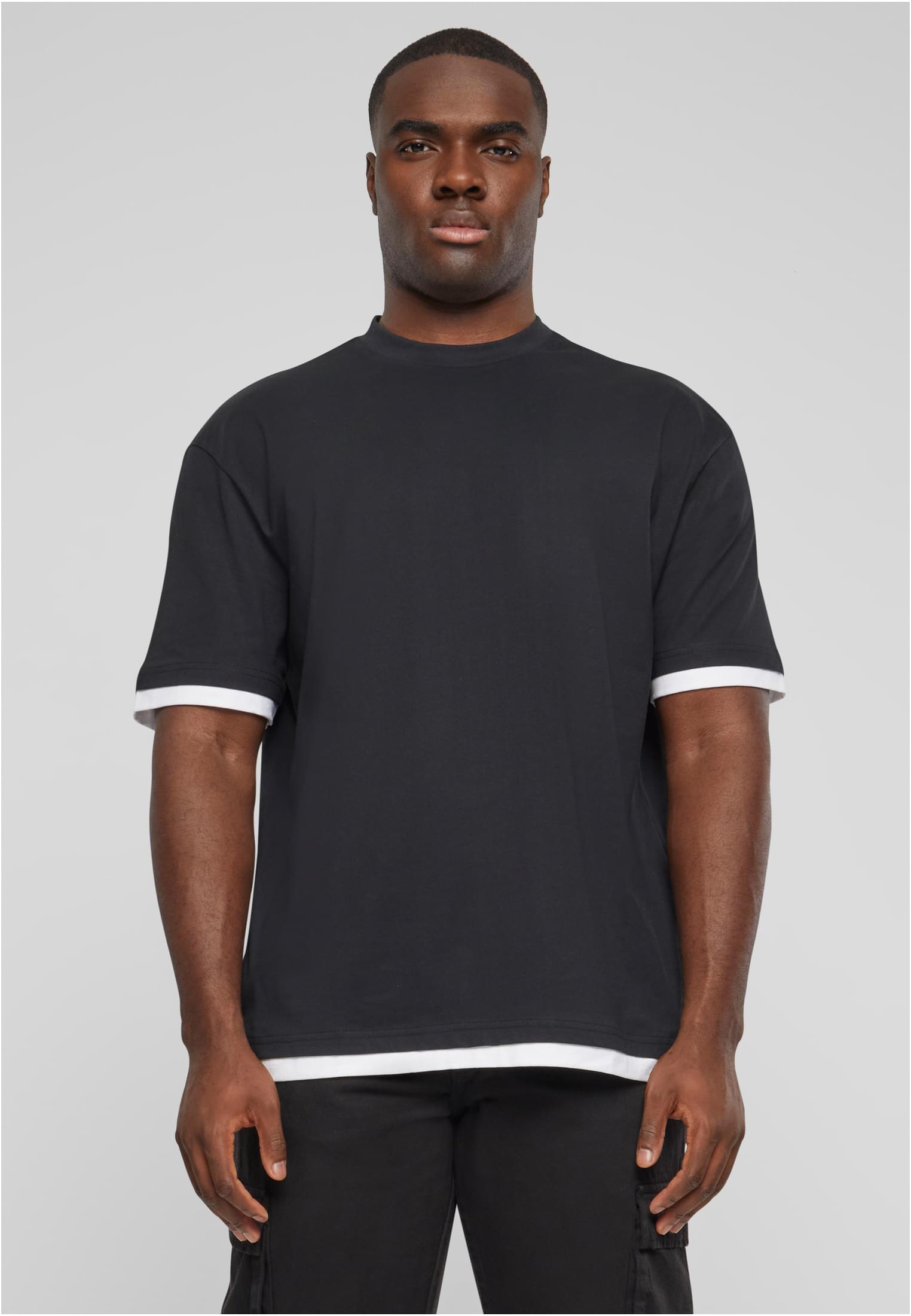 Levně Pánské tričko DEF Visible Layer - černo/bílé